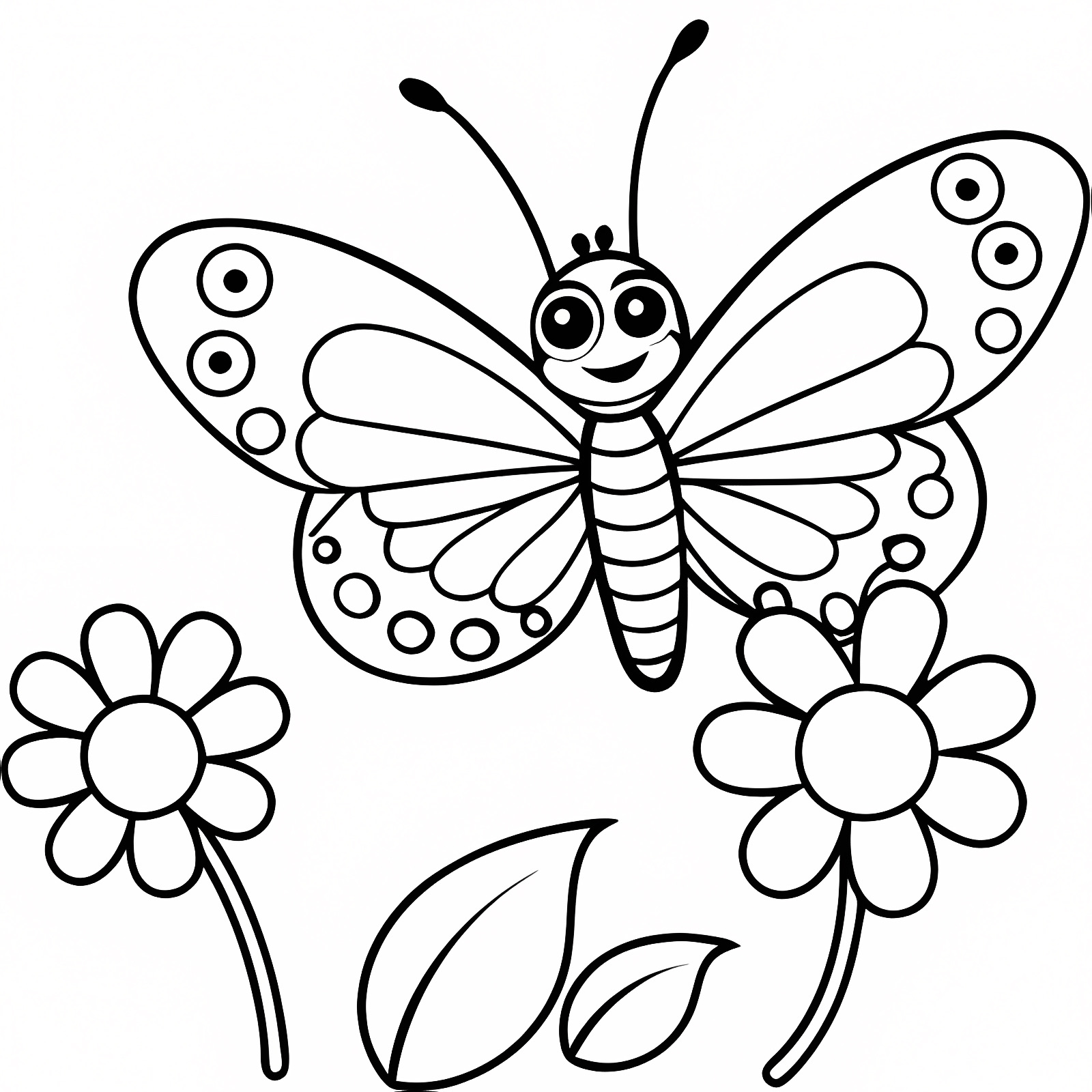 Grand papillon avec motifs — Coloriage à imprimer gratuit