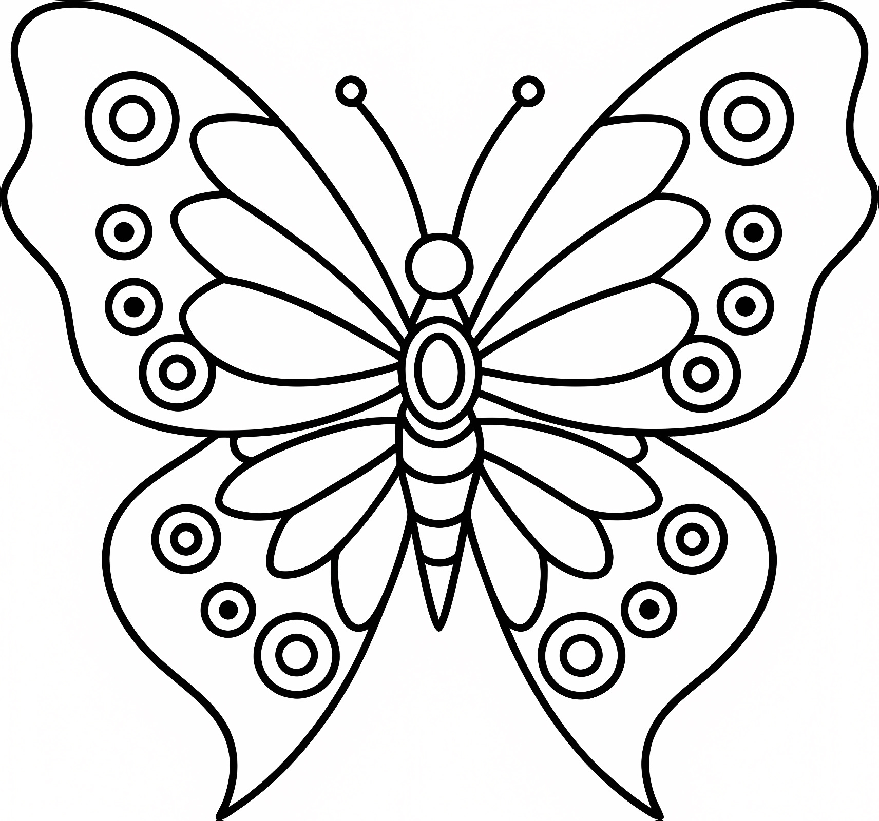 Papillon mandala géométrique — Coloriage à imprimer gratuit
