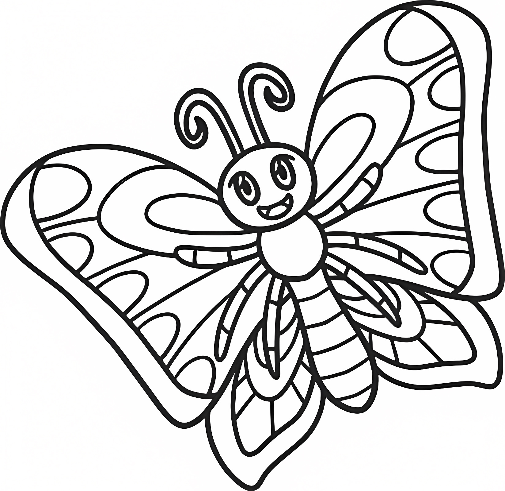 Papillon animal isolé — Coloriage à imprimer gratuit