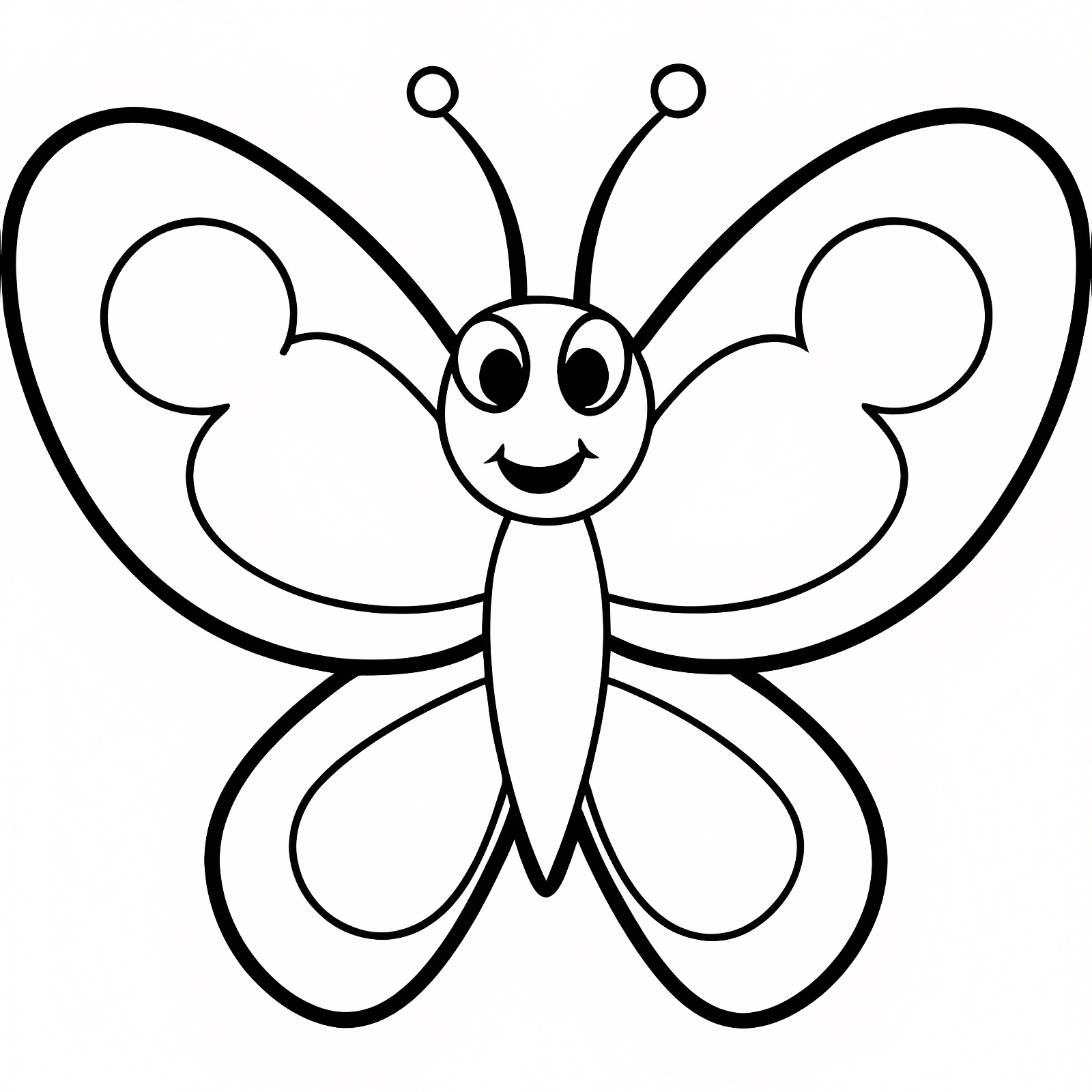 Papillon dessin animé sensationnel — Coloriage à imprimer gratuit