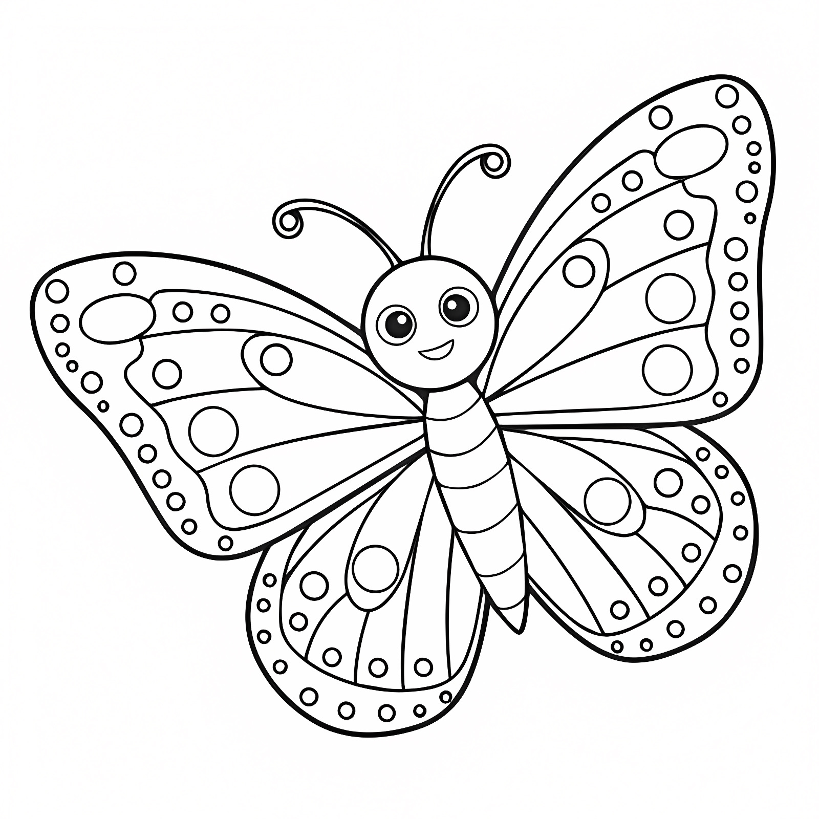 Papillon et nuages — Coloriage à imprimer gratuit