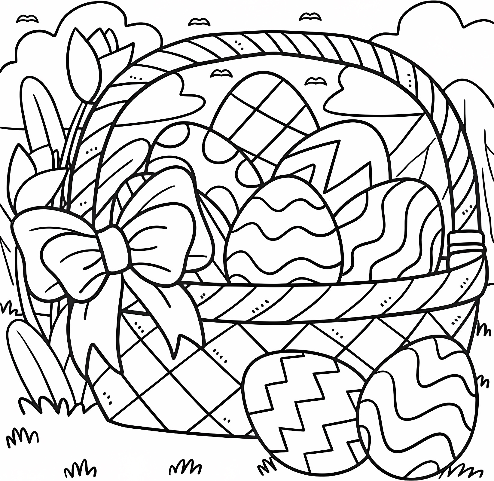 Lapin de Pâques — Coloriage à imprimer gratuit
