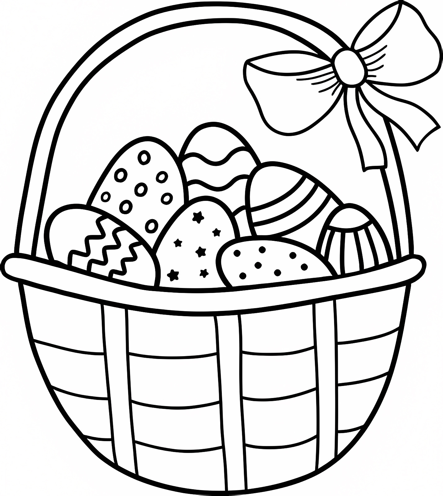 Lapin avec panier — Coloriage à imprimer gratuit