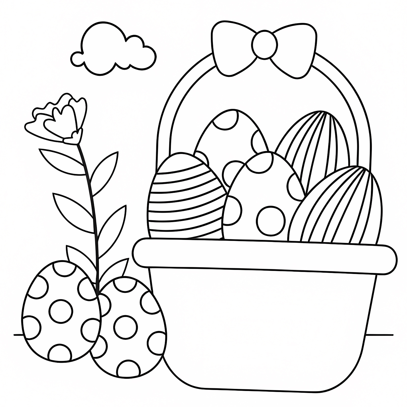 Œufs de Pâques colorés — Coloriage à imprimer gratuit