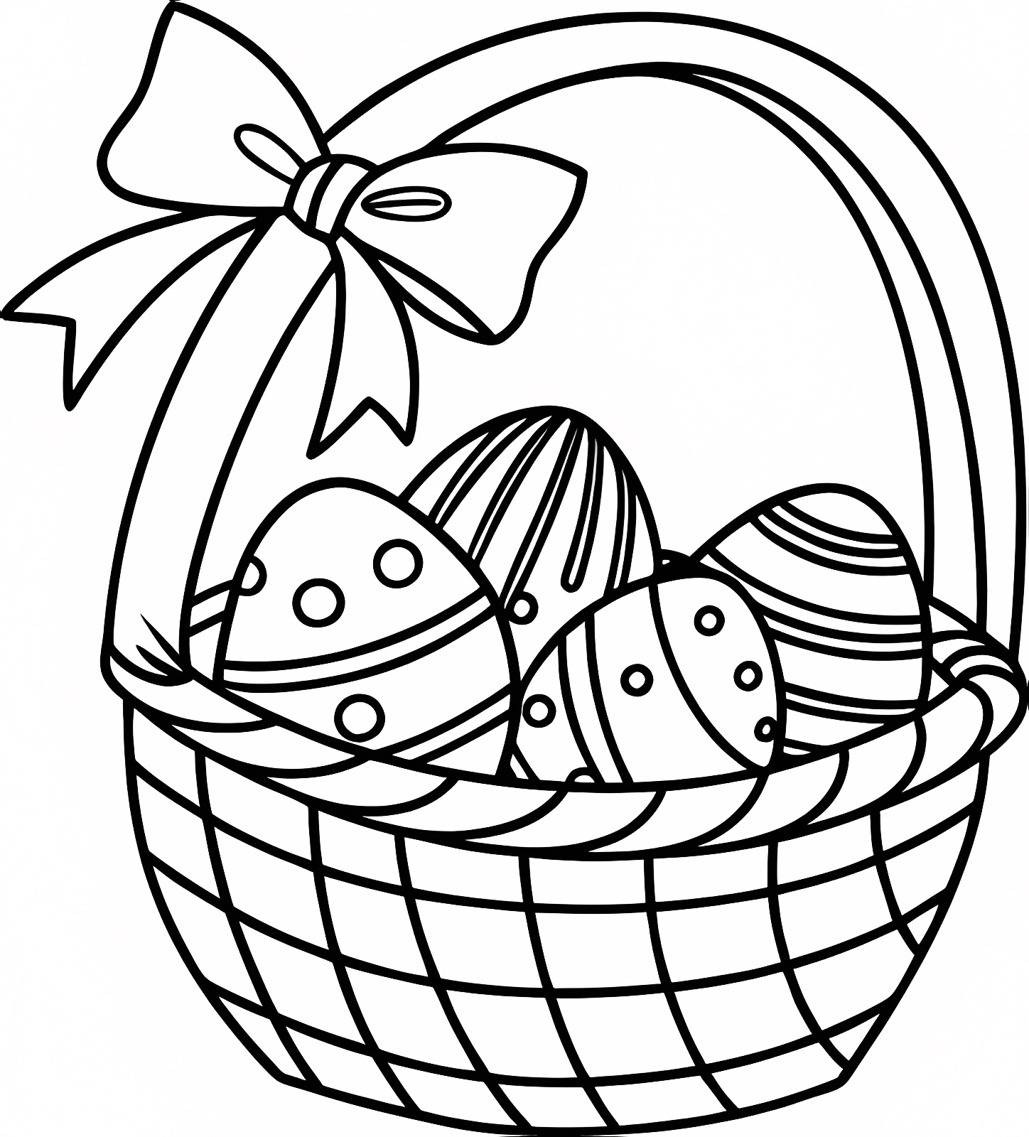 Nid de Pâques — Coloriage à imprimer gratuit