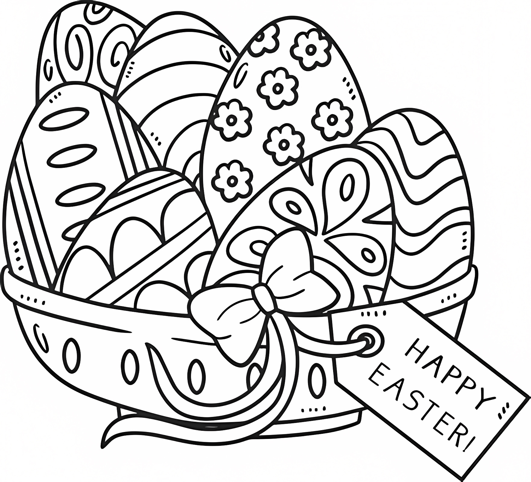 Joyeuses Pâques — Coloriage à imprimer gratuit