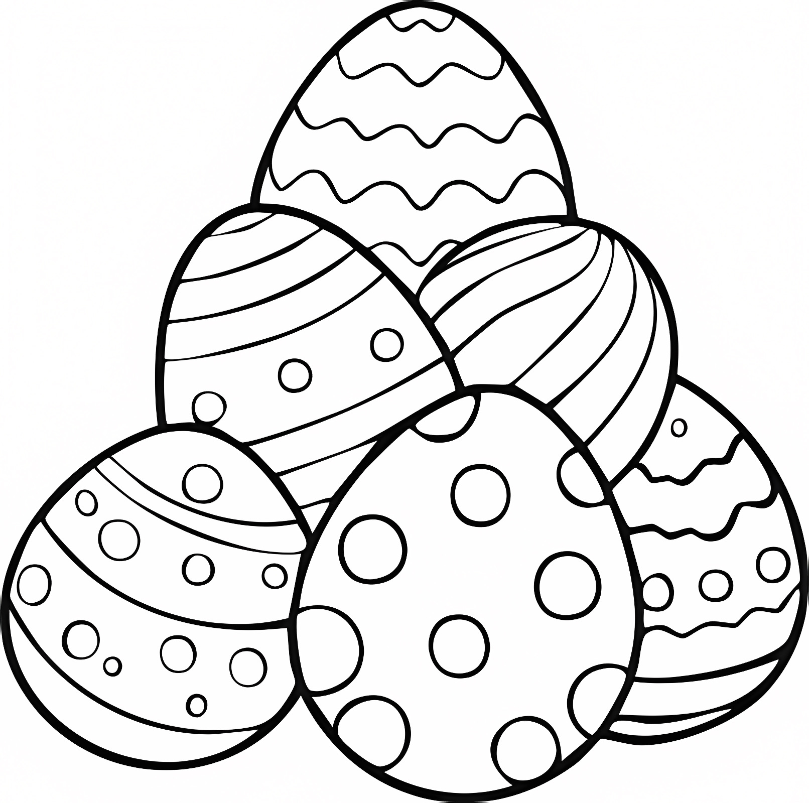 Lapin et œufs — Coloriage à imprimer gratuit