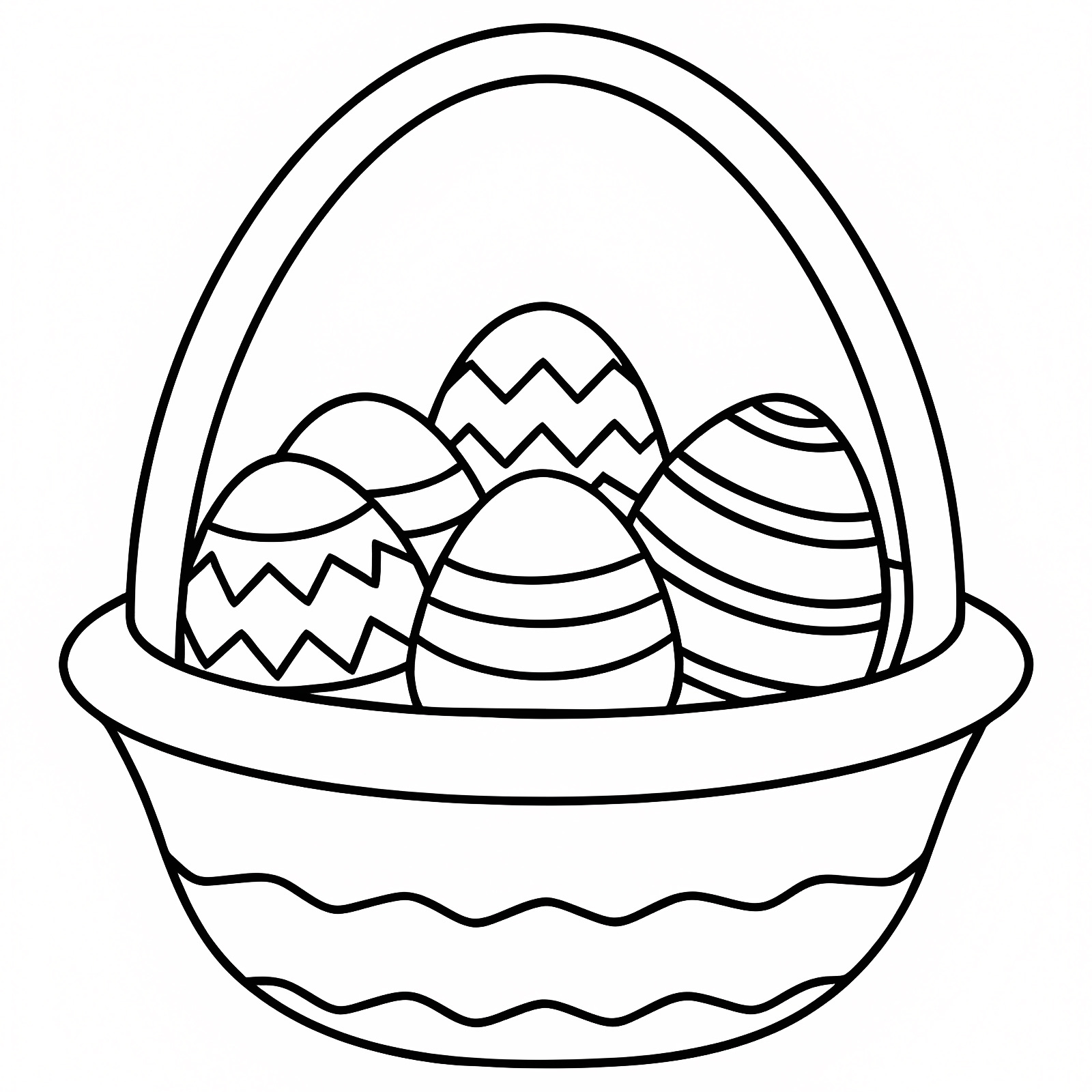 Œufs de Pâques colorés — Coloriage à imprimer gratuit