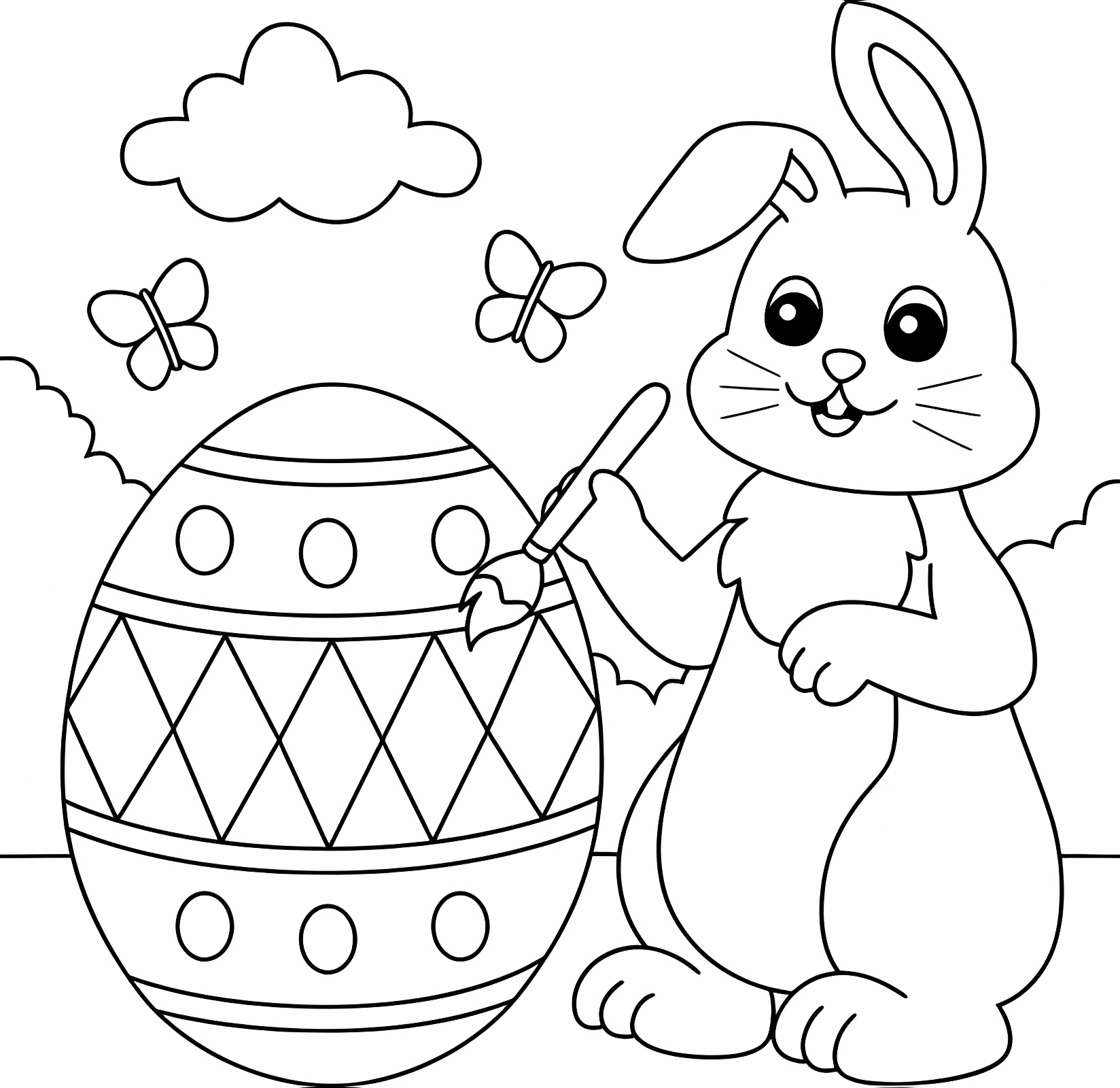 Joyeuses Pâques — Coloriage à imprimer gratuit