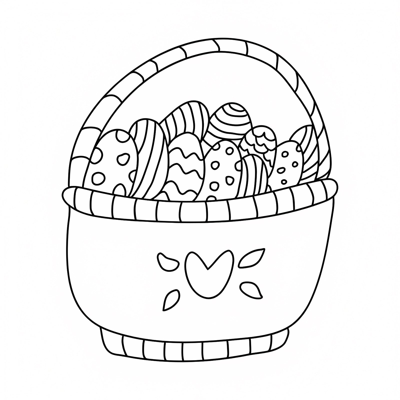 Panier d'œufs de Pâques — Coloriage à imprimer gratuit