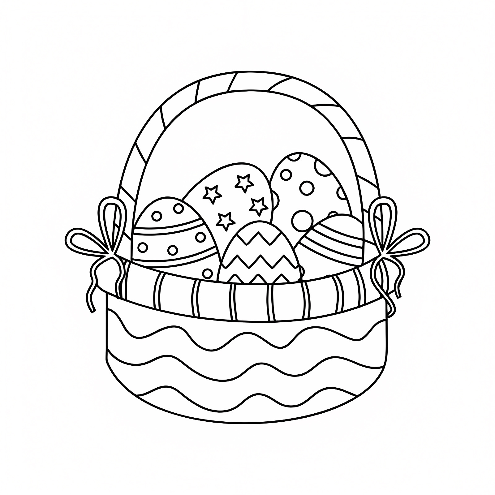 Lapin avec panier — Coloriage à imprimer gratuit