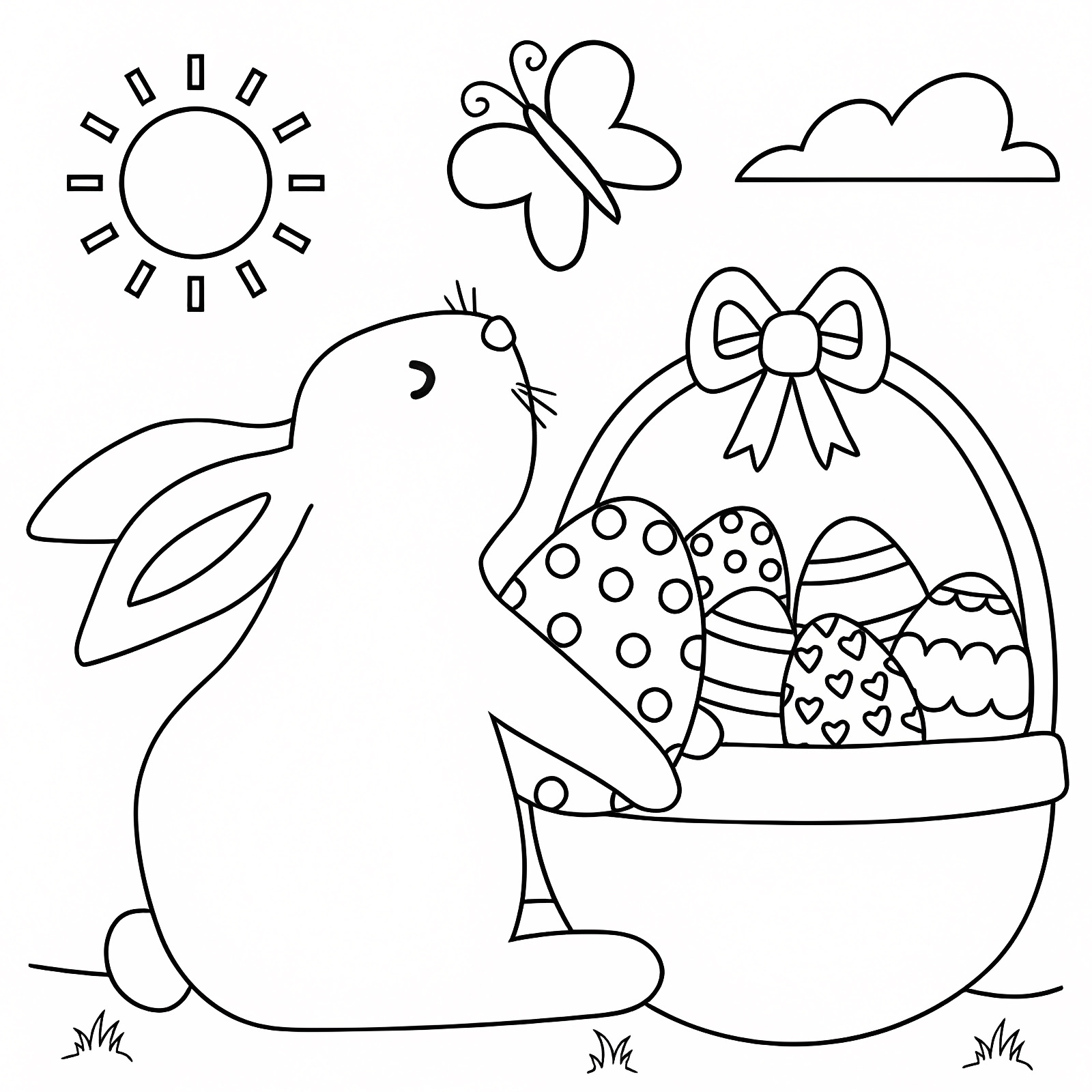 Lapin peintre — Coloriage à imprimer gratuit