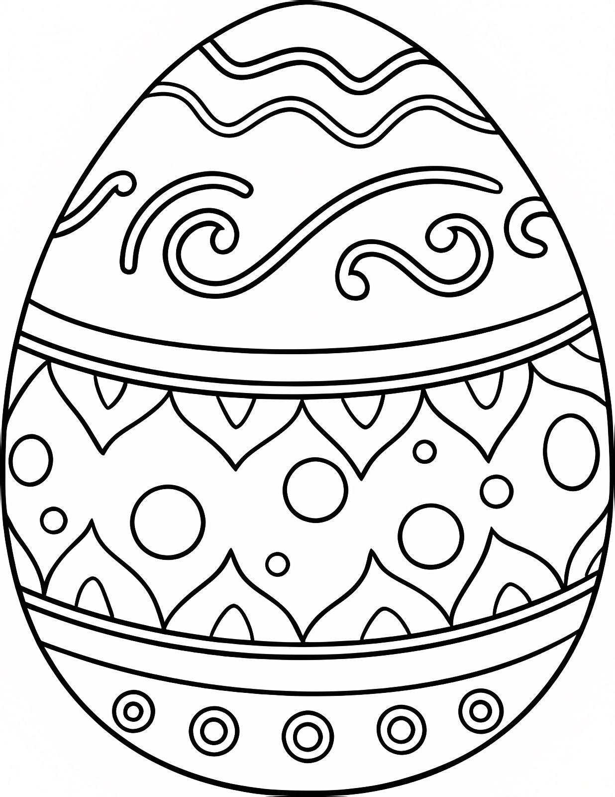 Panier d'œufs de Pâques — Coloriage à imprimer gratuit