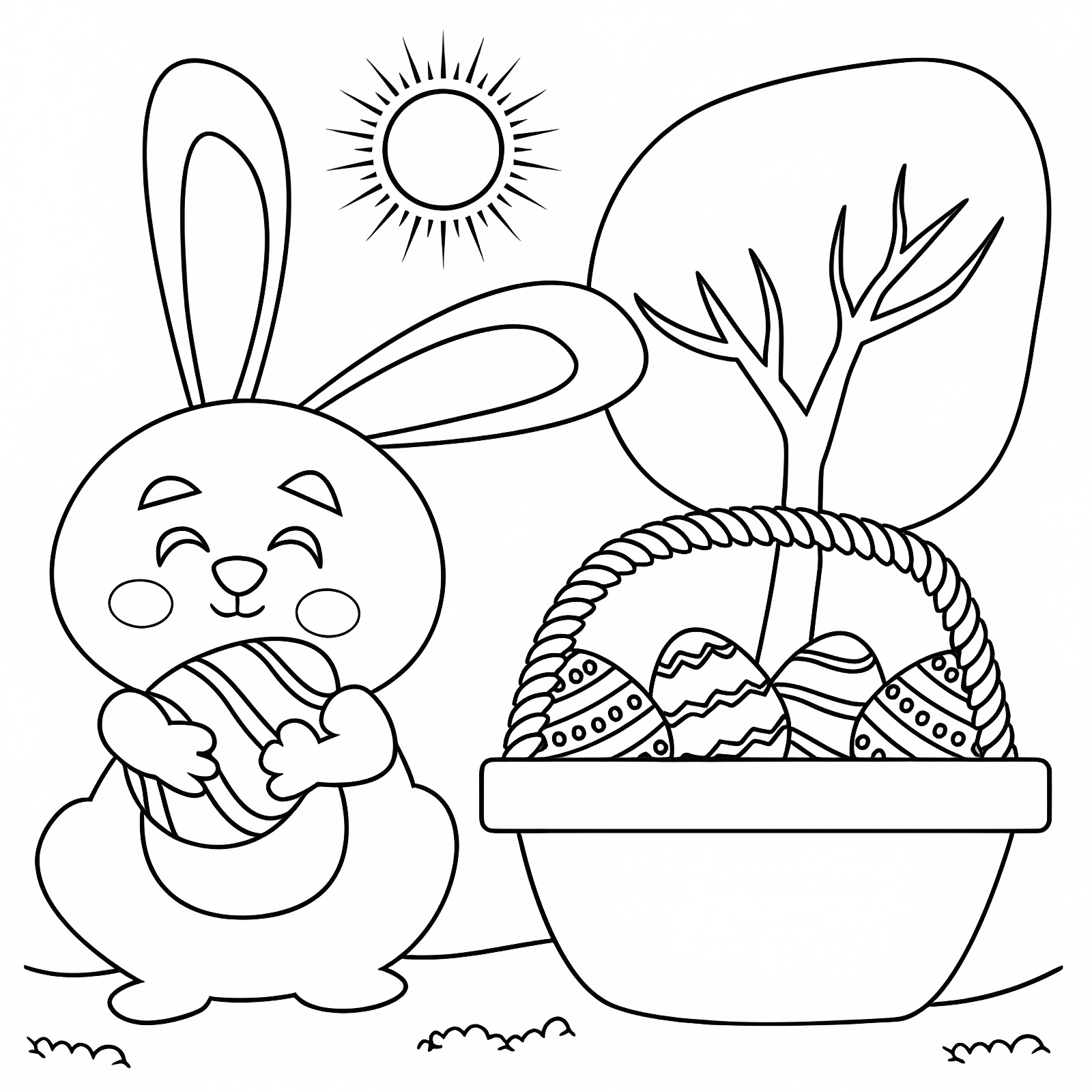 Lapin de Pâques — Coloriage à imprimer gratuit