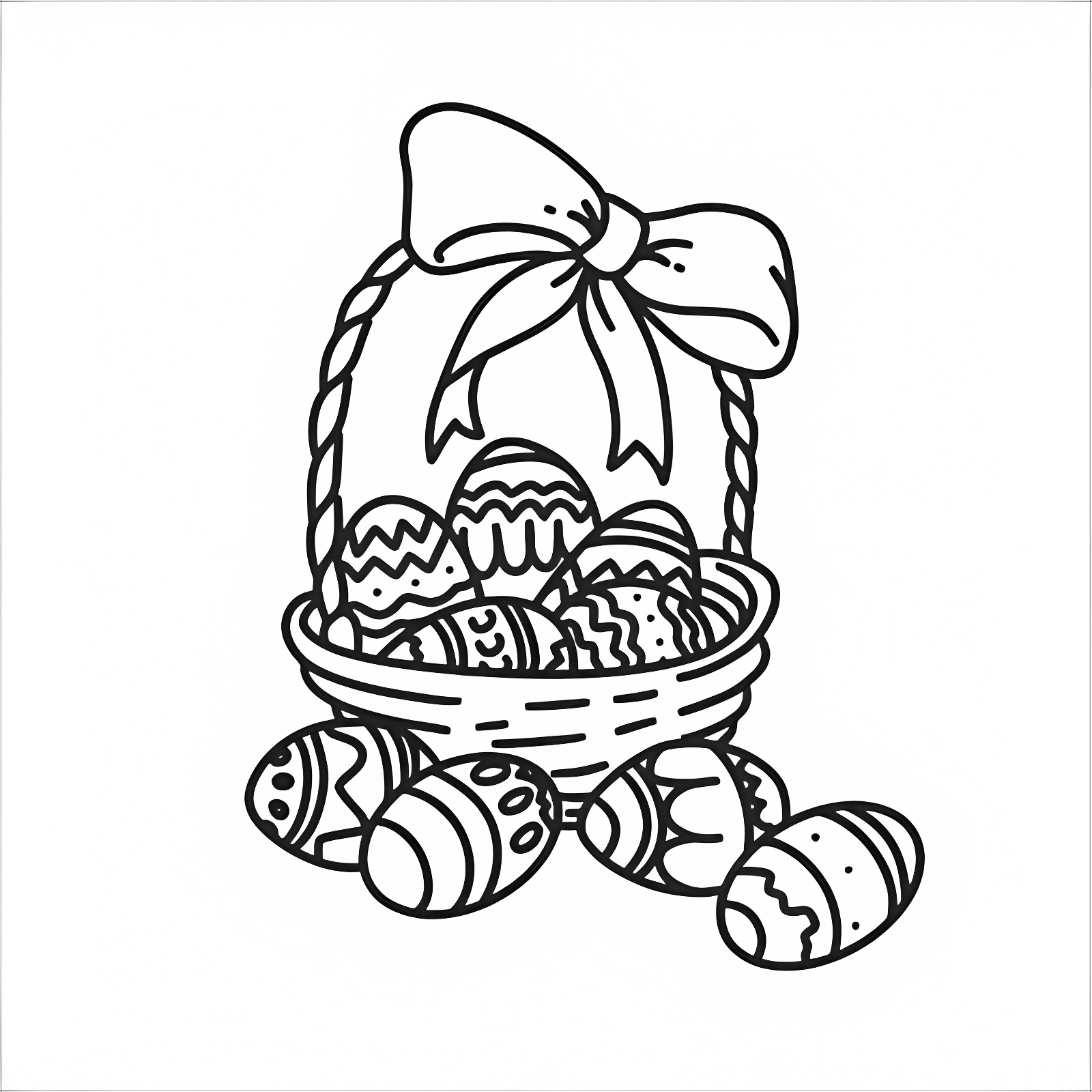 Chasse aux œufs — Coloriage à imprimer gratuit