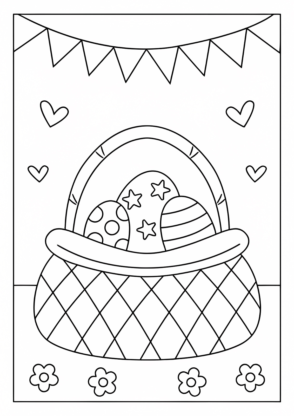 Nid de Pâques — Coloriage à imprimer gratuit