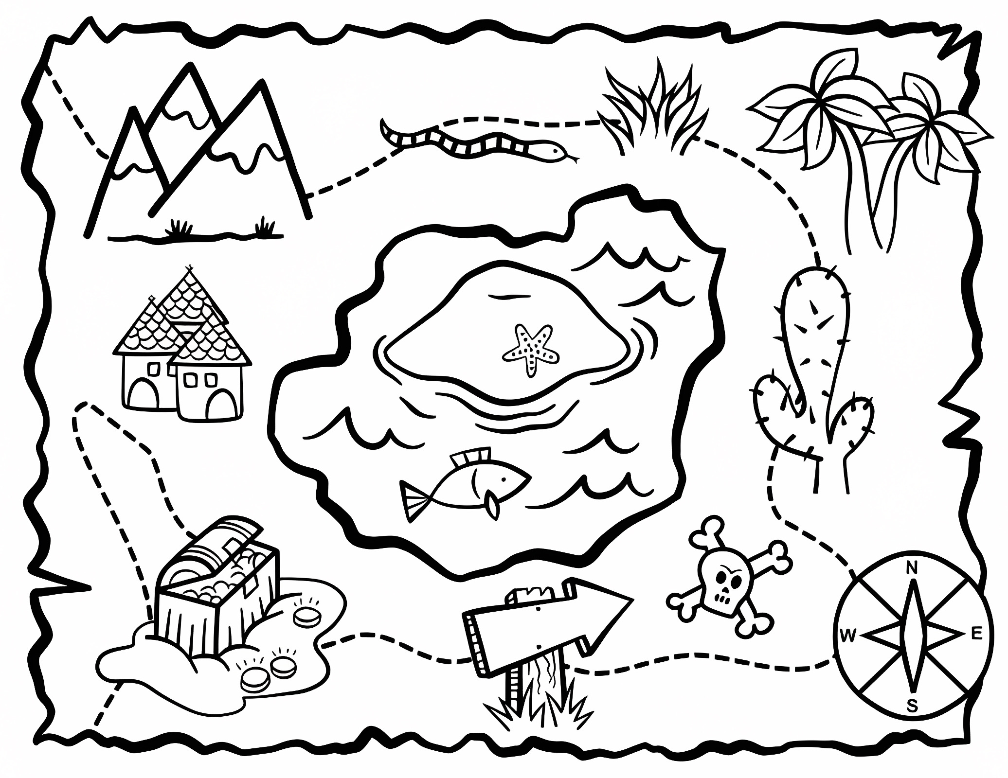 Adventure and exploration — Free printable coloring page
