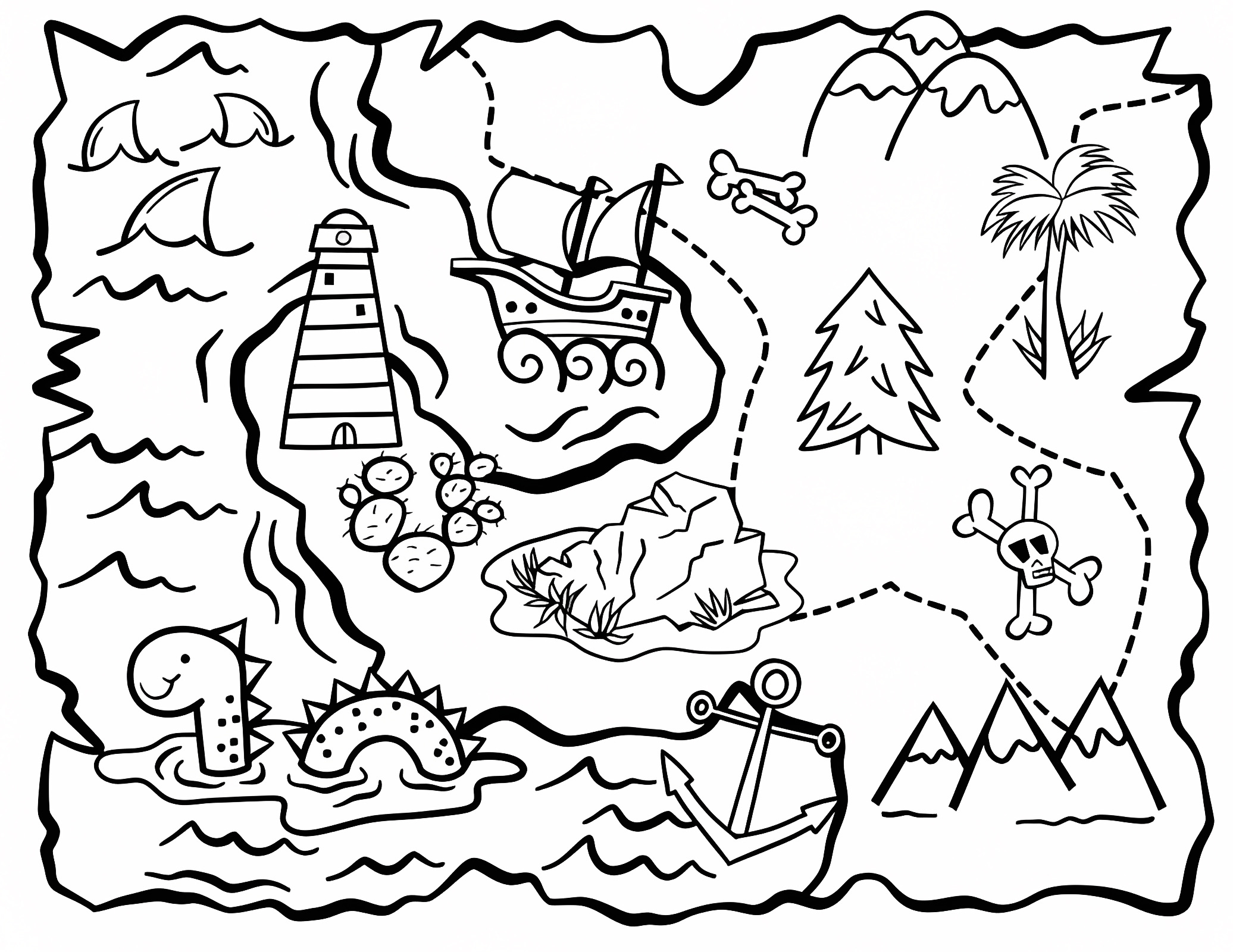 Compass and navigation — Free printable coloring page