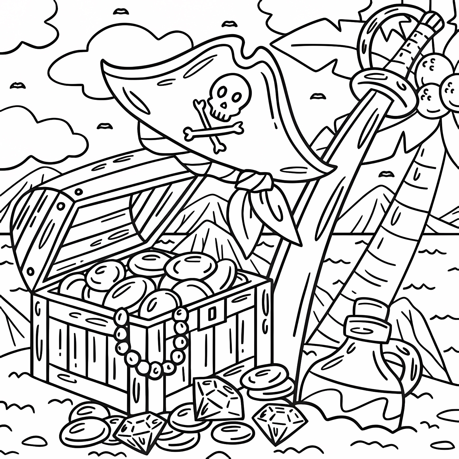 World map for little ones — Free printable coloring page