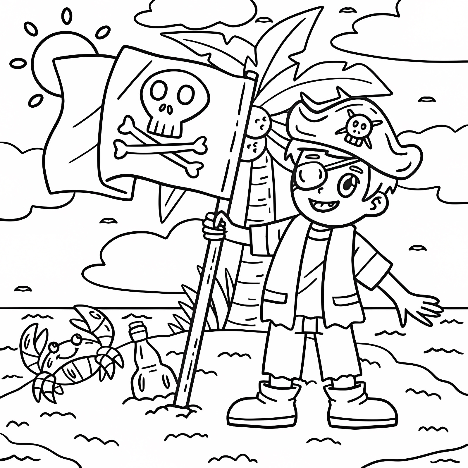 World exploration — Free printable coloring page