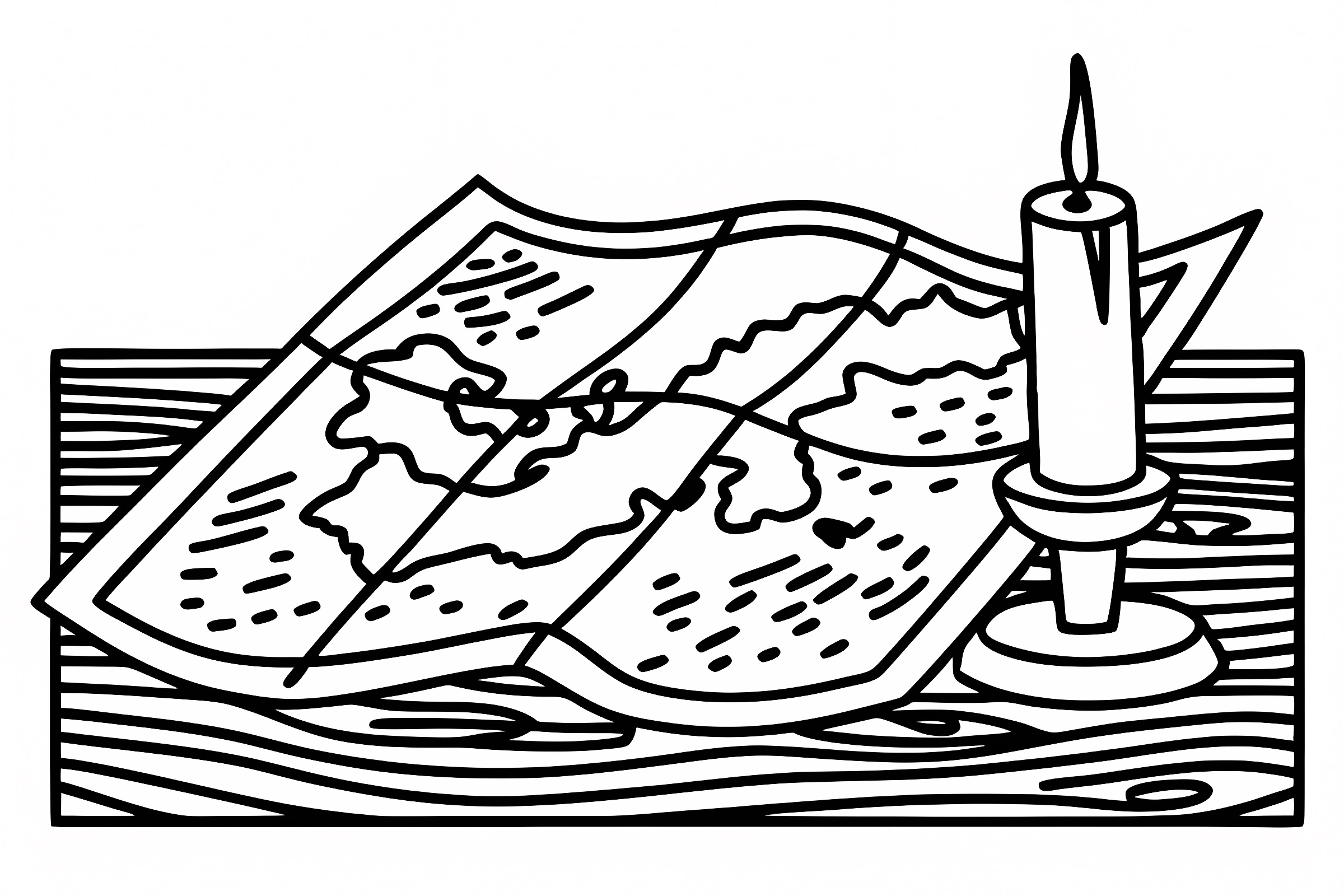 Mysterious pirate map — Free printable coloring page