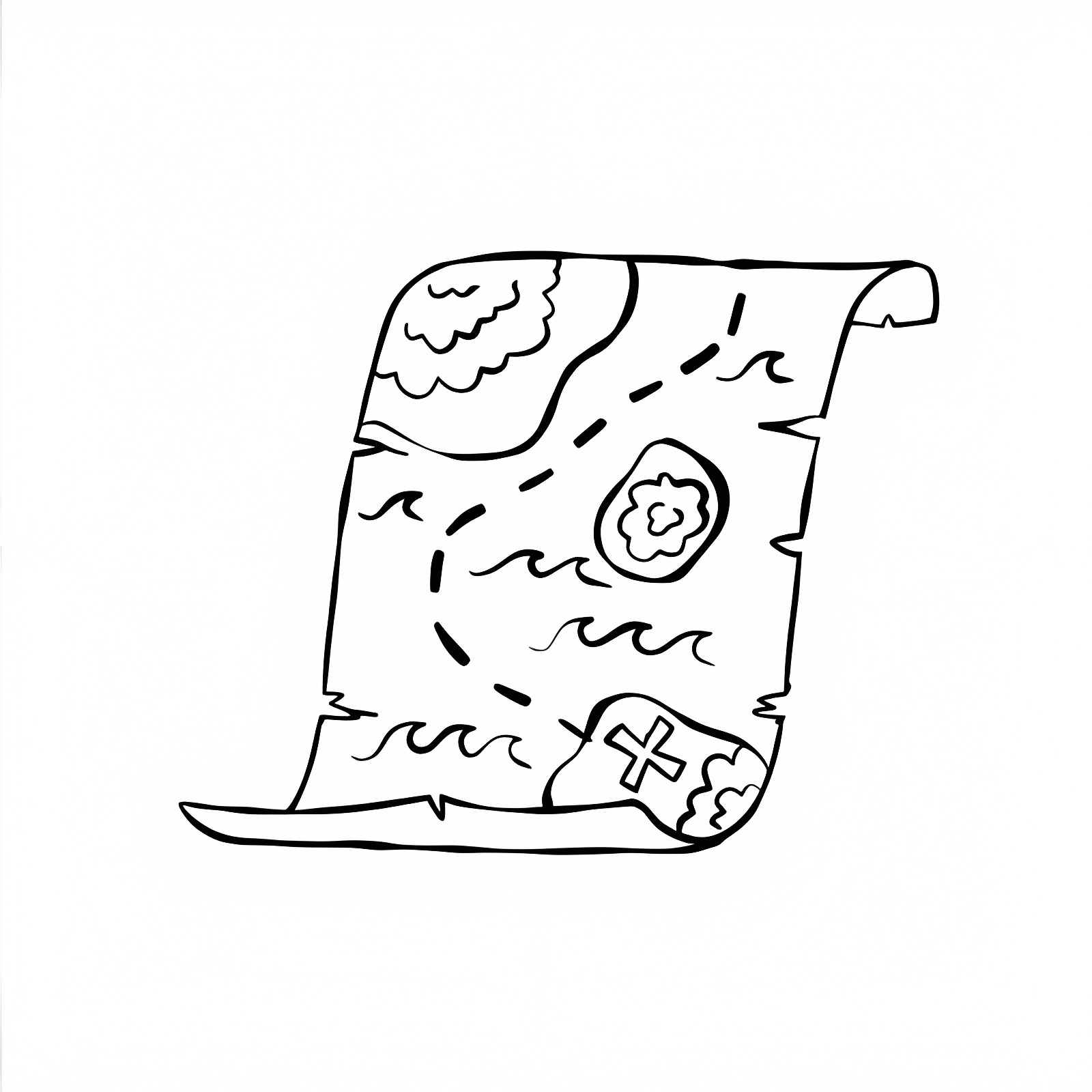 Treasure hunt plan — Free printable coloring page