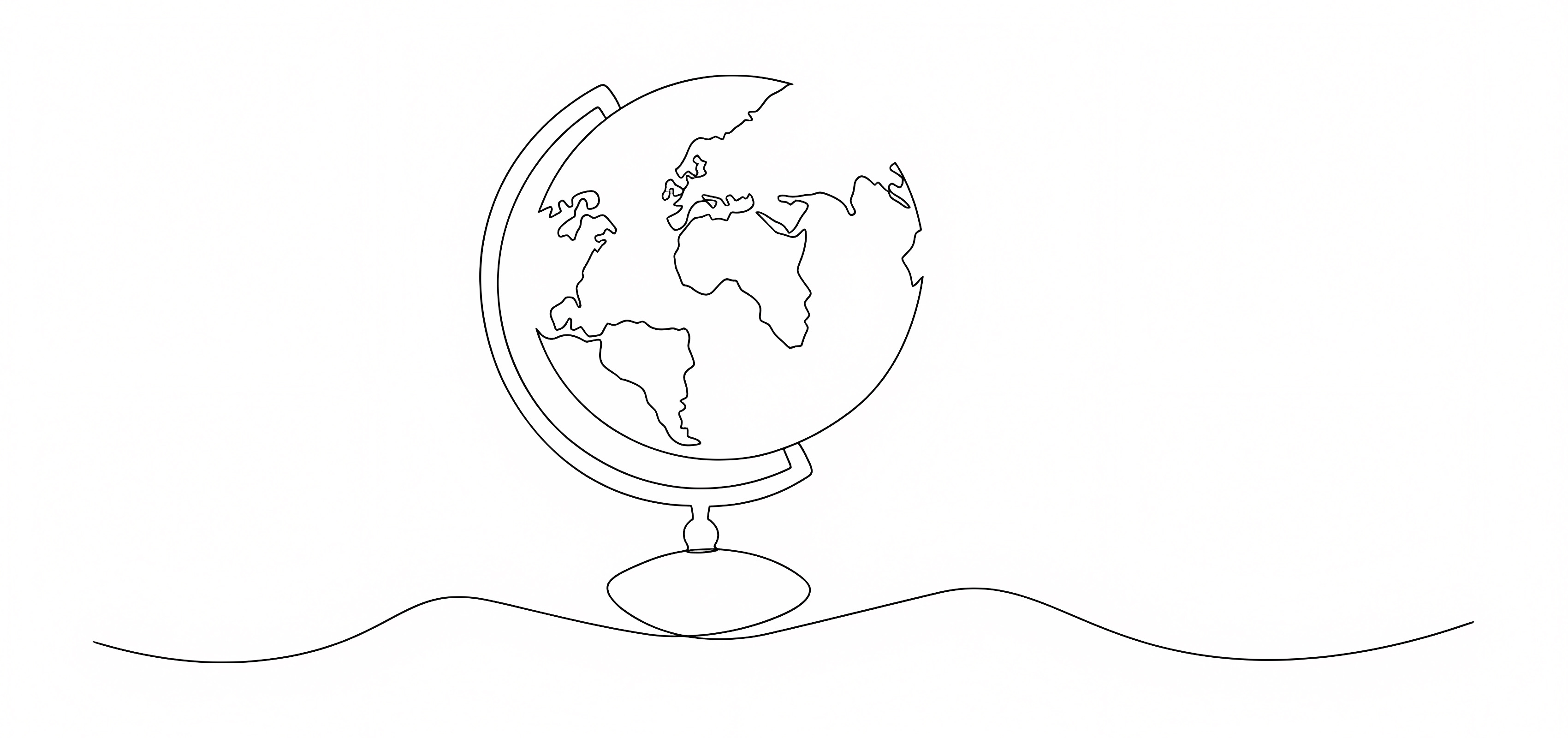 Globe and geography — Free printable coloring page