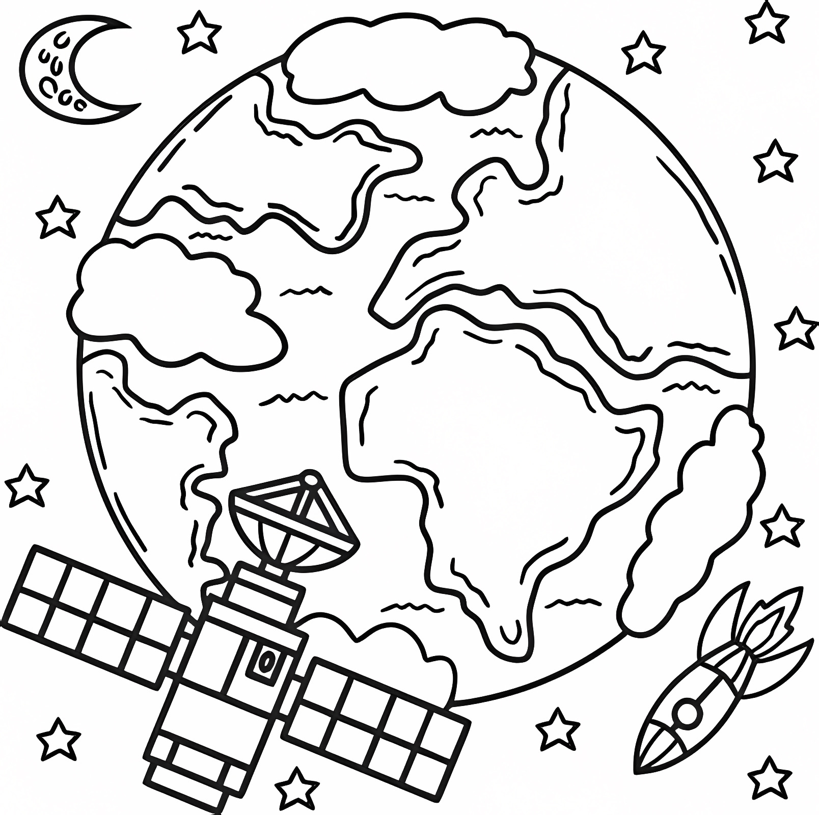 World exploration — Free printable coloring page