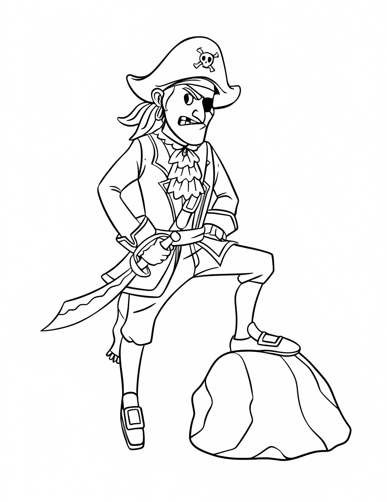 Pirate aventurier — Coloriage à imprimer gratuit