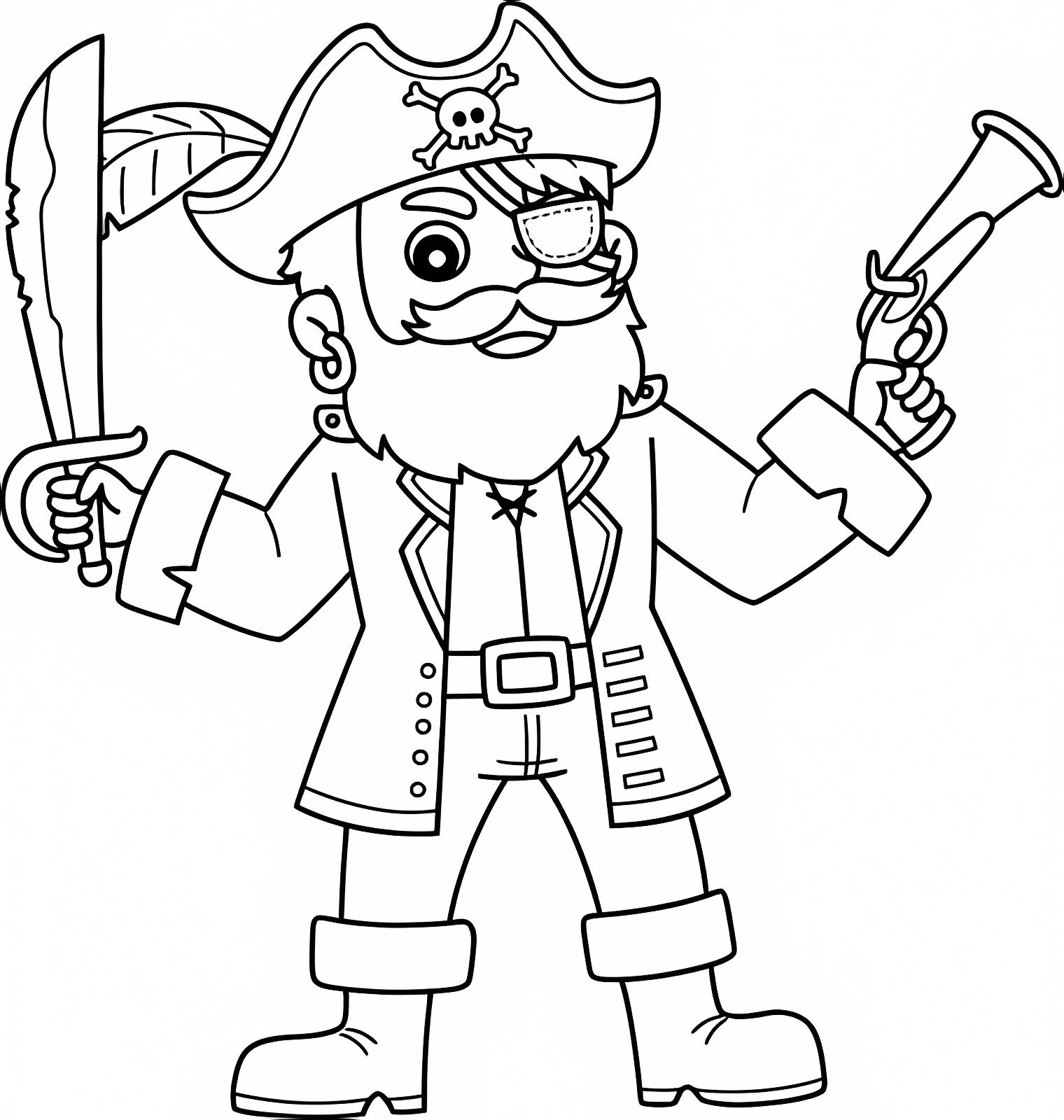 Capitaine pirate — Coloriage à imprimer gratuit