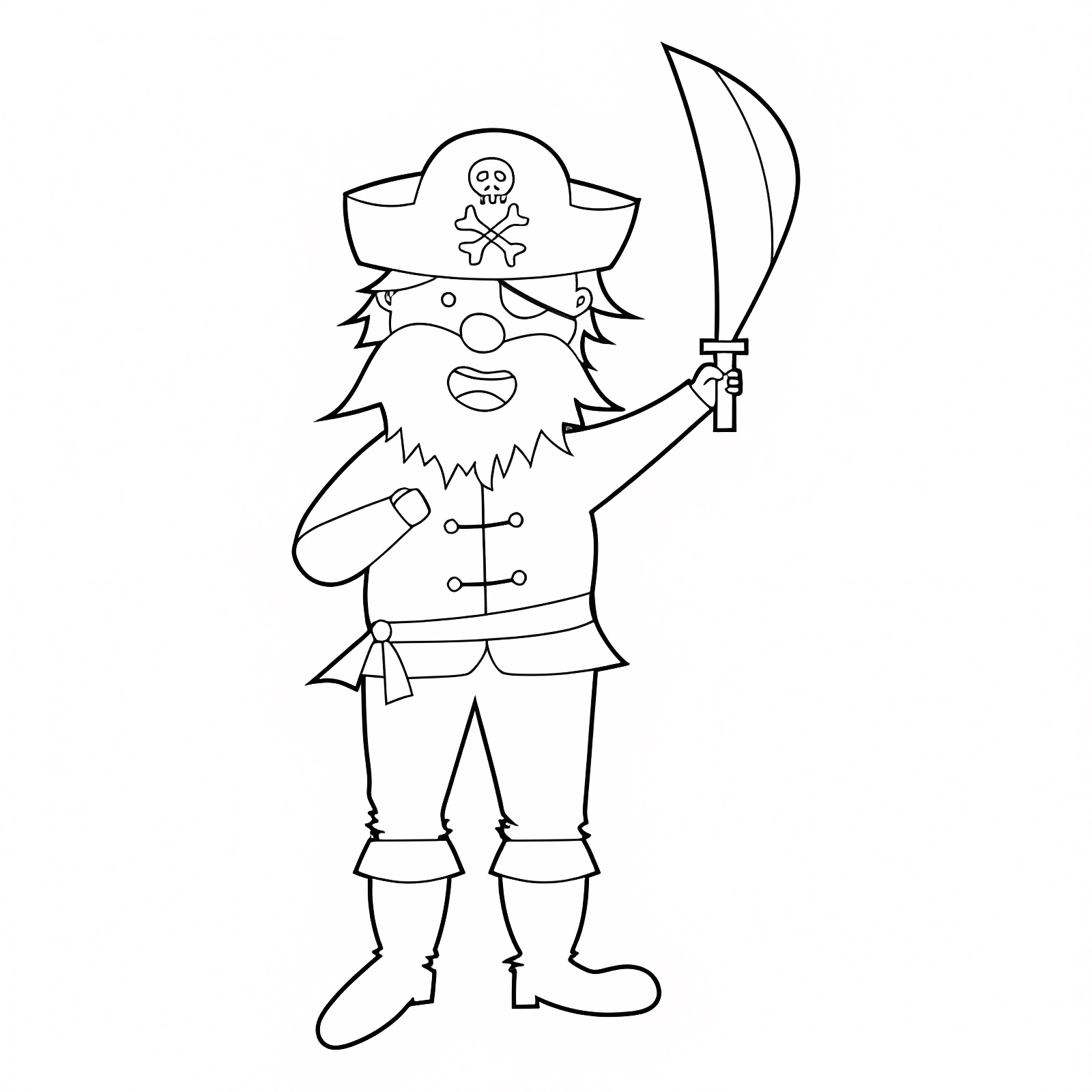 Pirate à la barre — Coloriage à imprimer gratuit