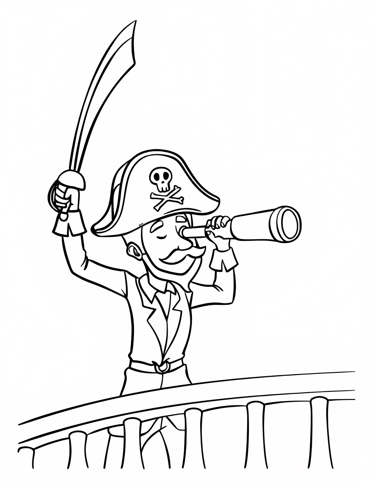 Pirate avec épée — Coloriage à imprimer gratuit