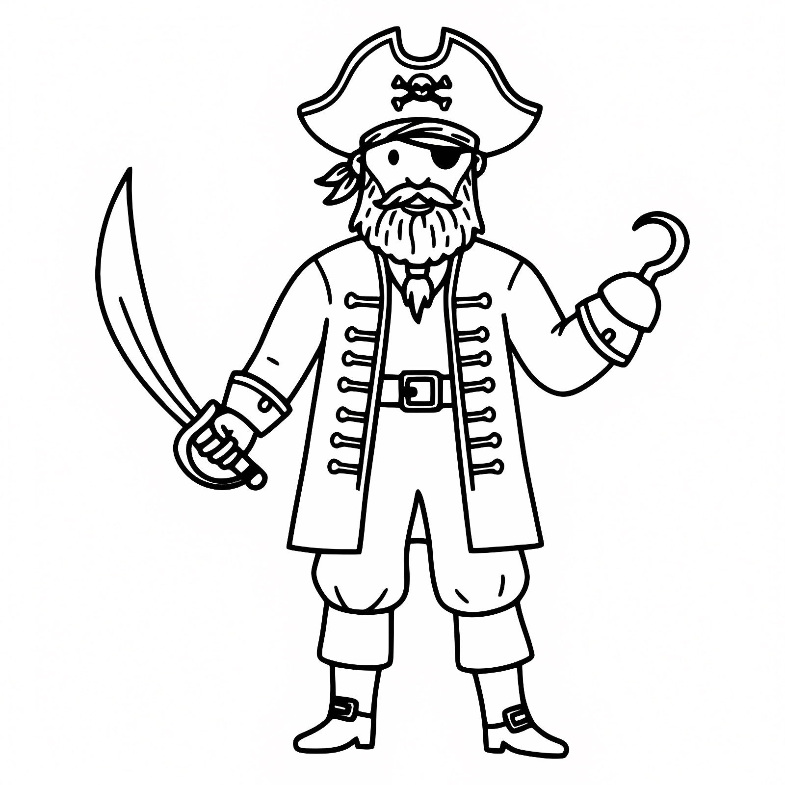 Pirate sur un tonneau — Coloriage à imprimer gratuit
