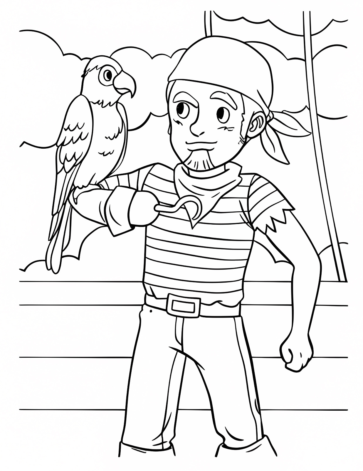 Capitaine pirate — Coloriage à imprimer gratuit