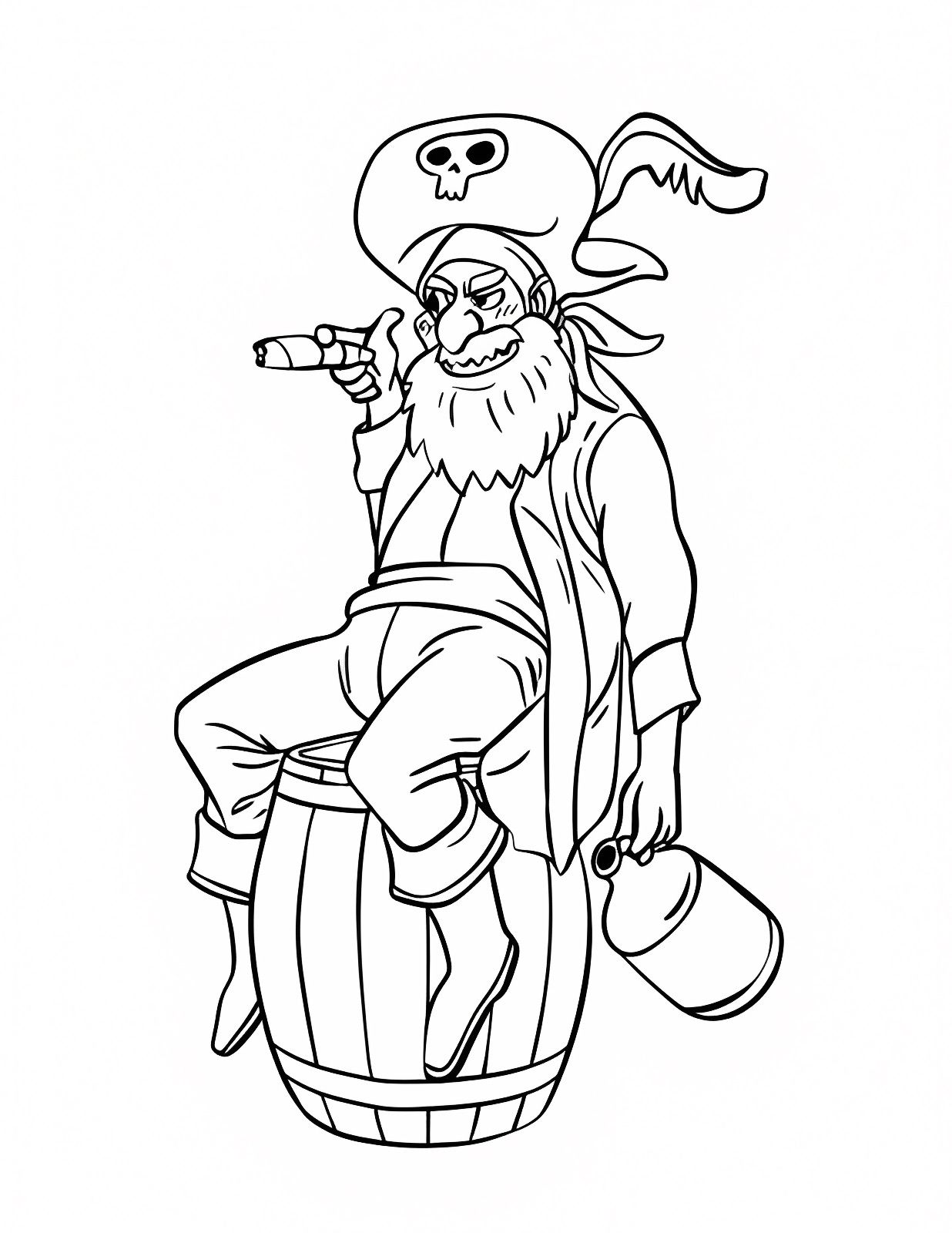 Pirate au trésor — Coloriage à imprimer gratuit
