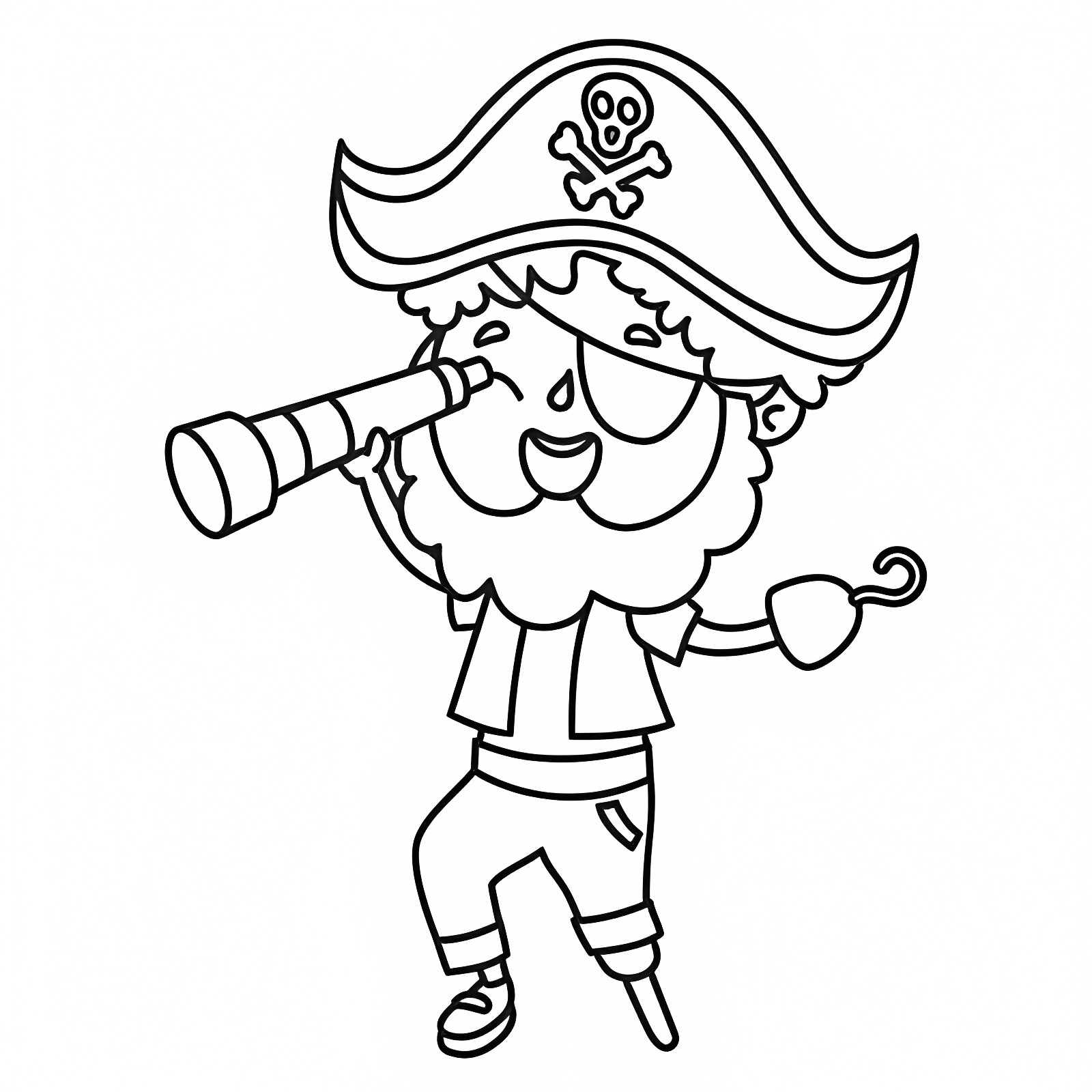 Pirate sur un tonneau — Coloriage à imprimer gratuit