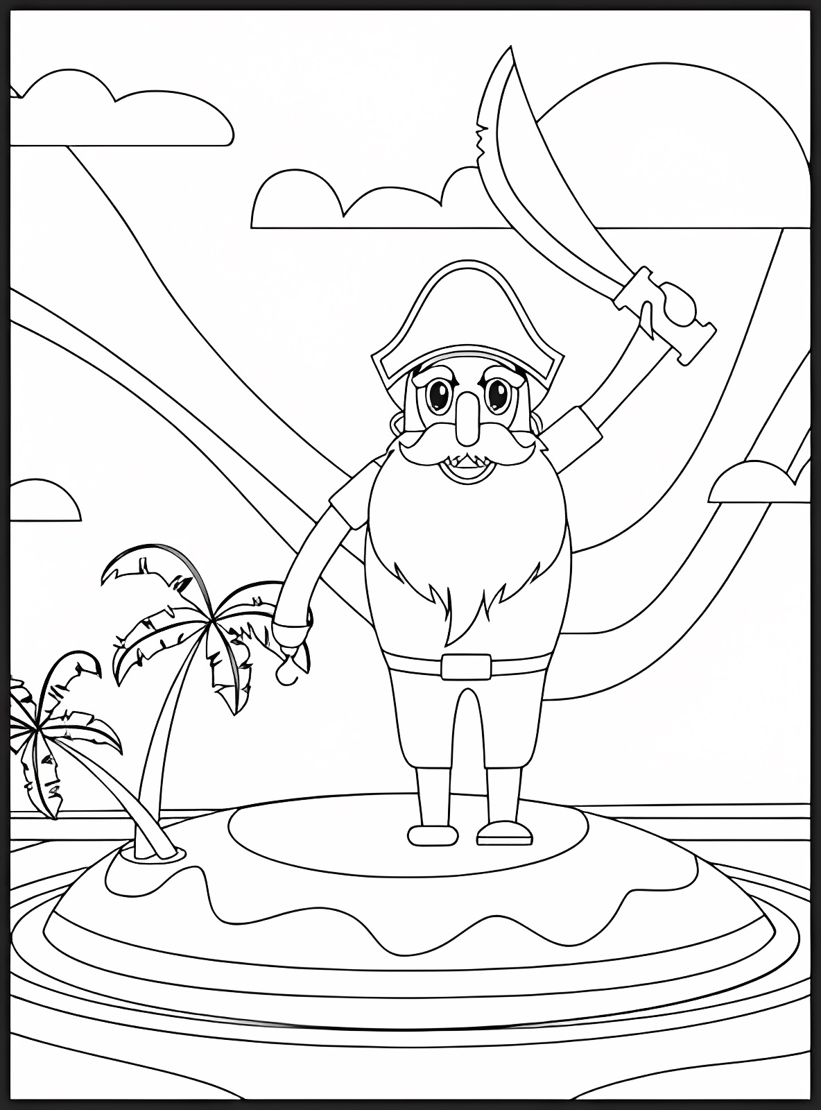 Carte au trésor — Coloriage à imprimer gratuit