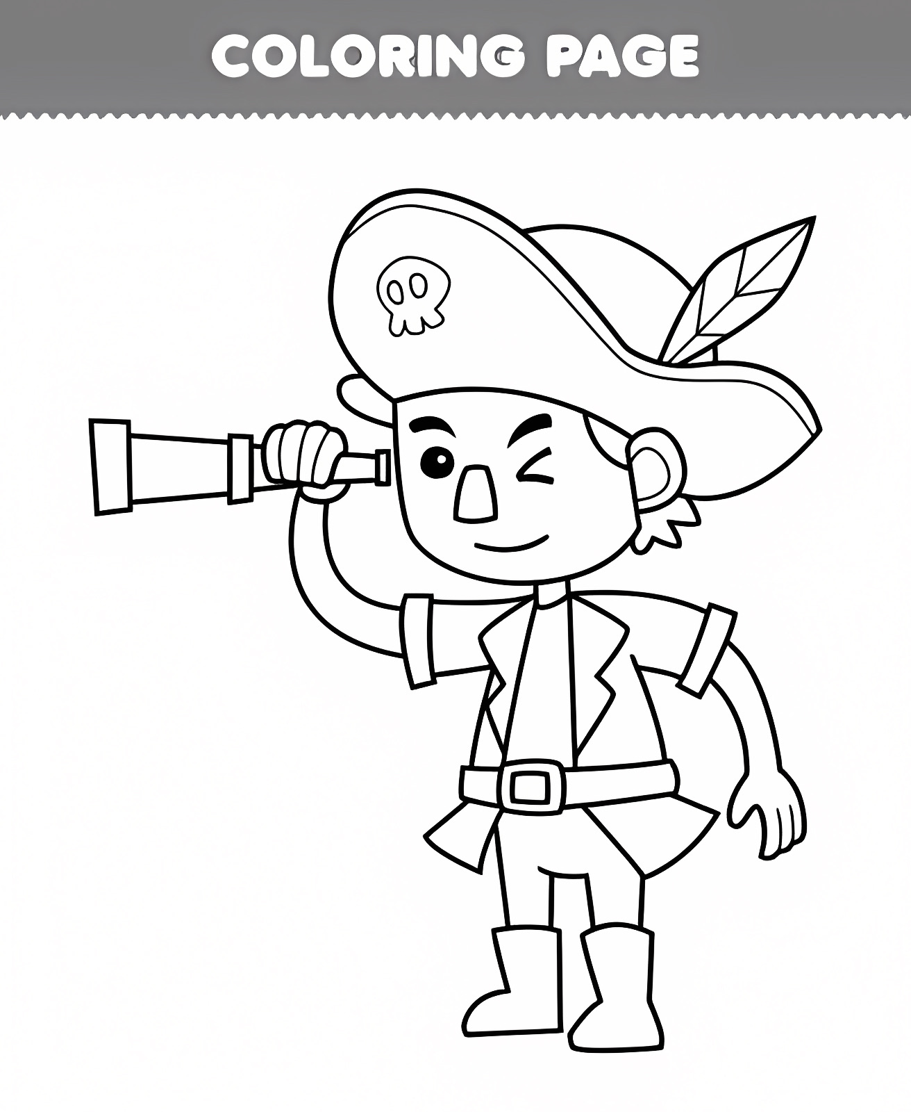 Pirate aventurier — Coloriage à imprimer gratuit