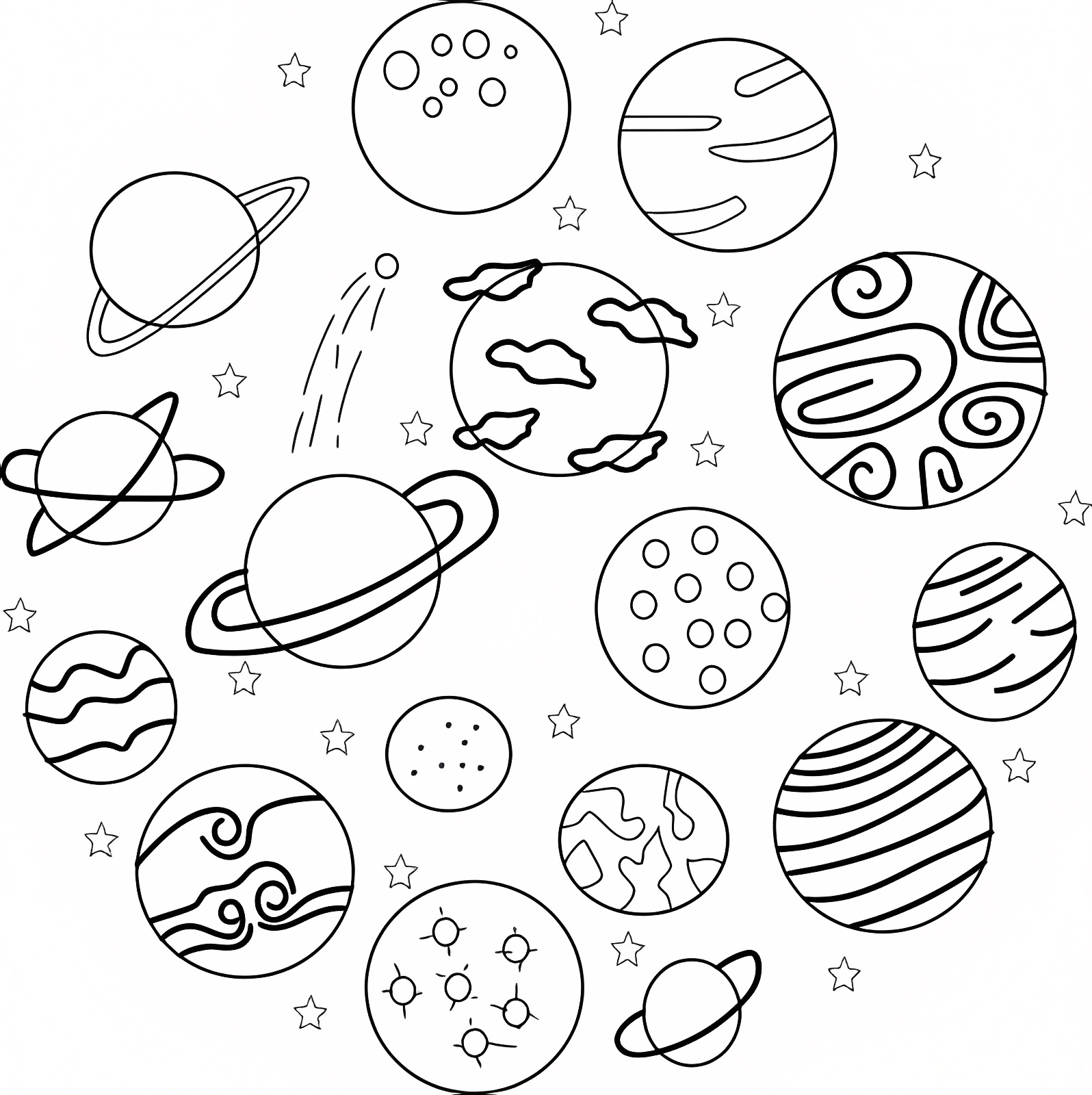 Fun UFO for kids — Free printable coloring page