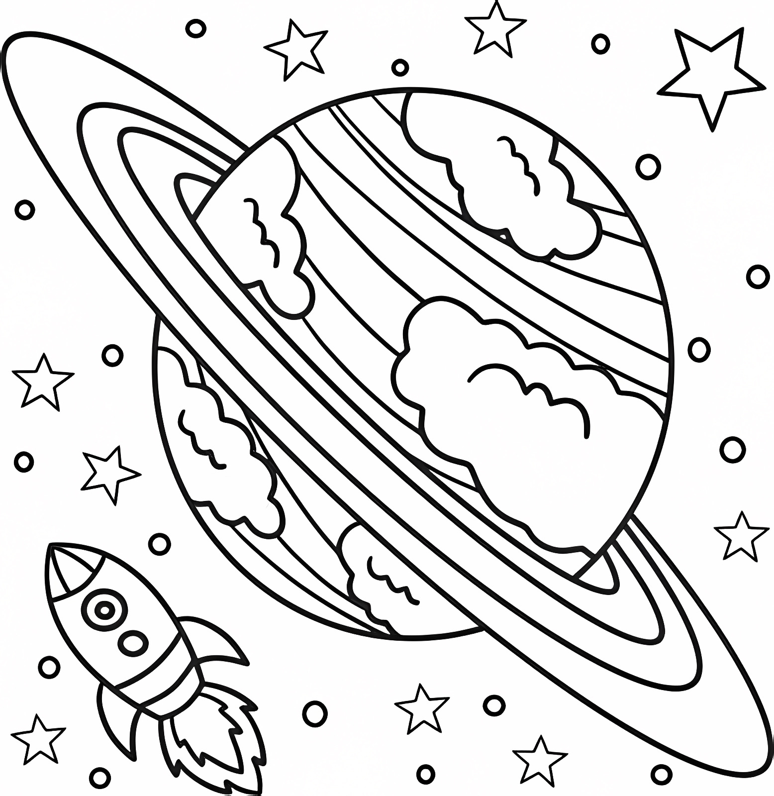 Intergalactic voyage — Free printable coloring page