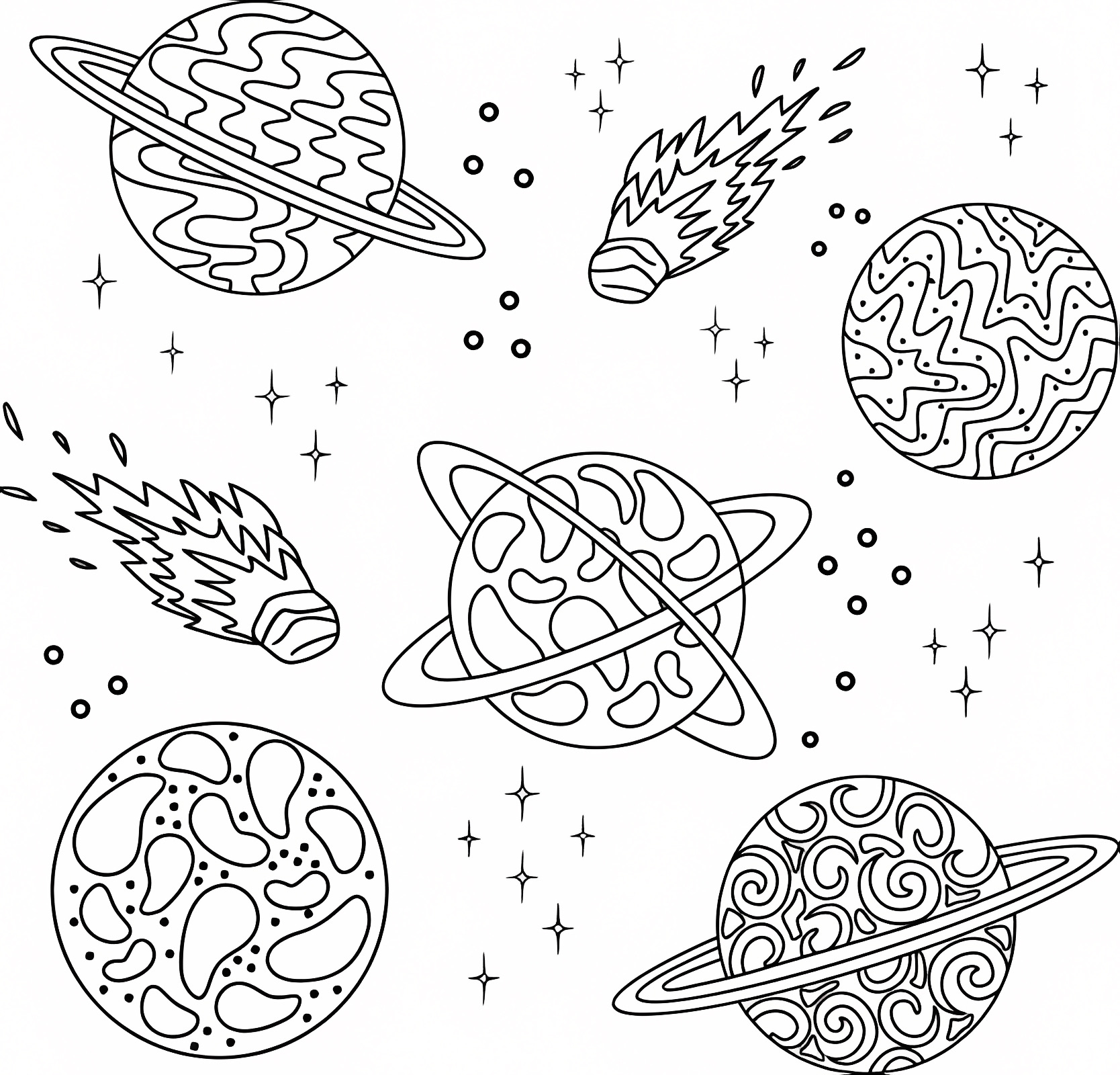 Mysterious galaxy — Free printable coloring page