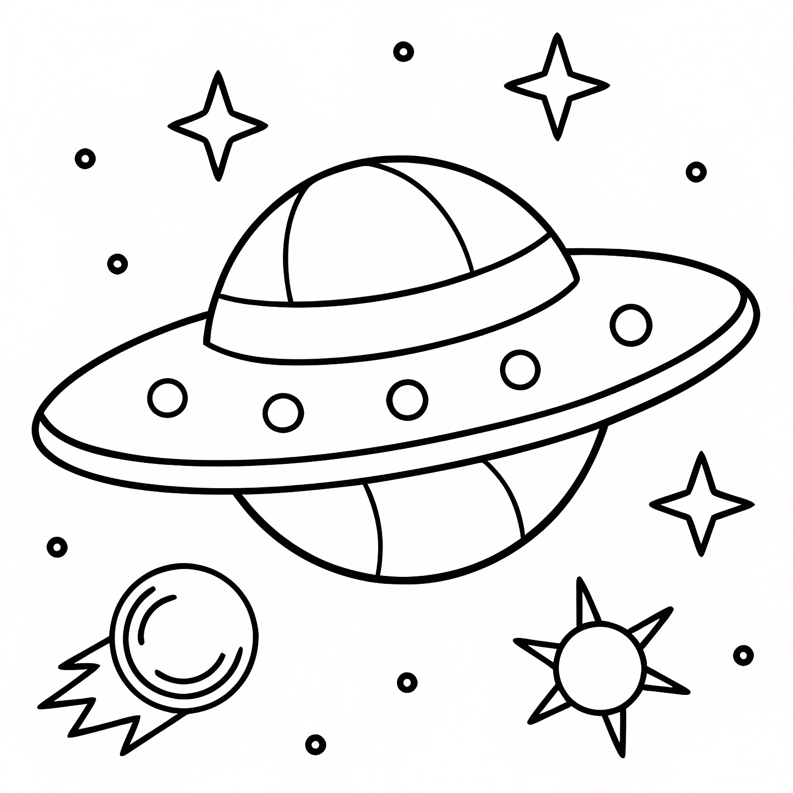 Asteroids and comets — Free printable coloring page