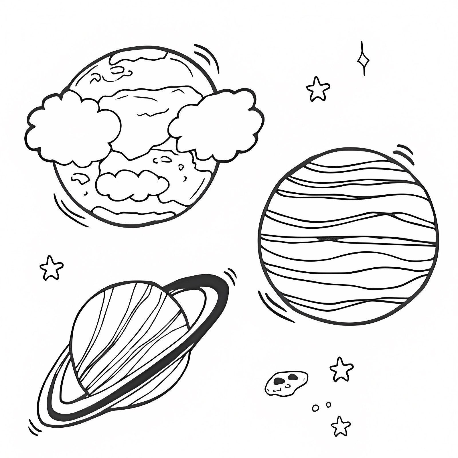 Earth and the Moon — Free printable coloring page