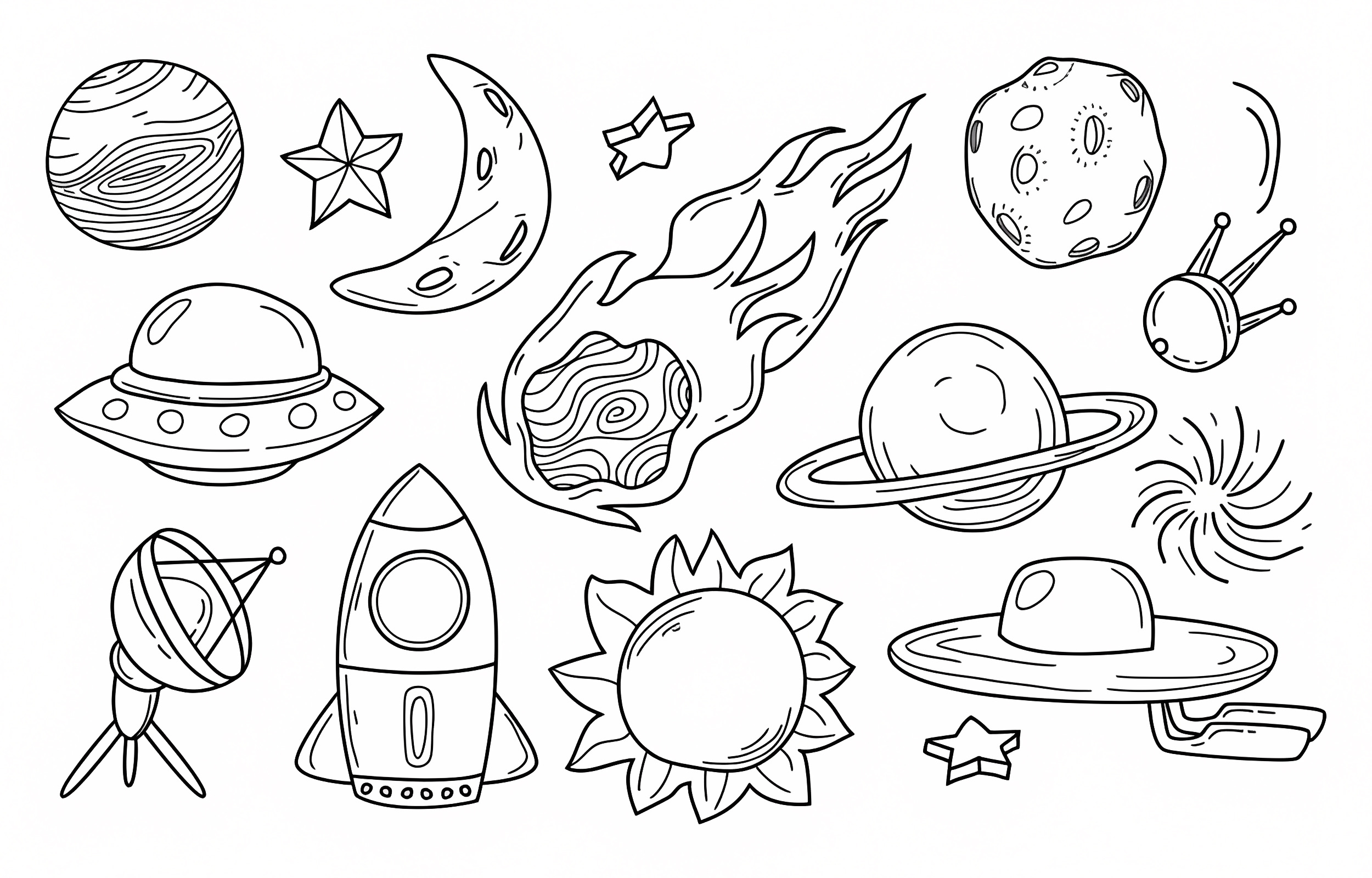 Intergalactic voyage — Free printable coloring page