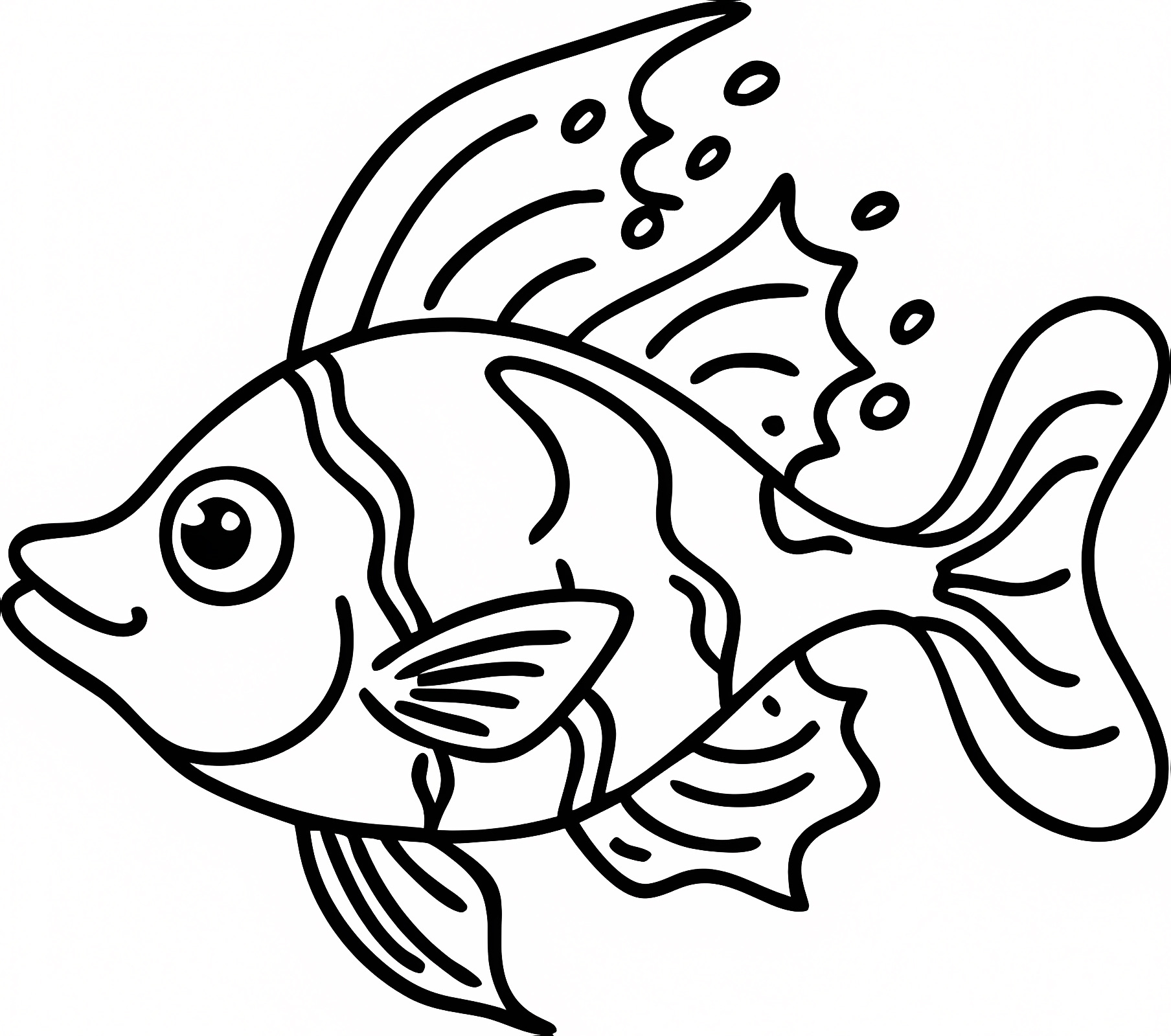 Poisson espiègle dessin animé — Coloriage à imprimer gratuit