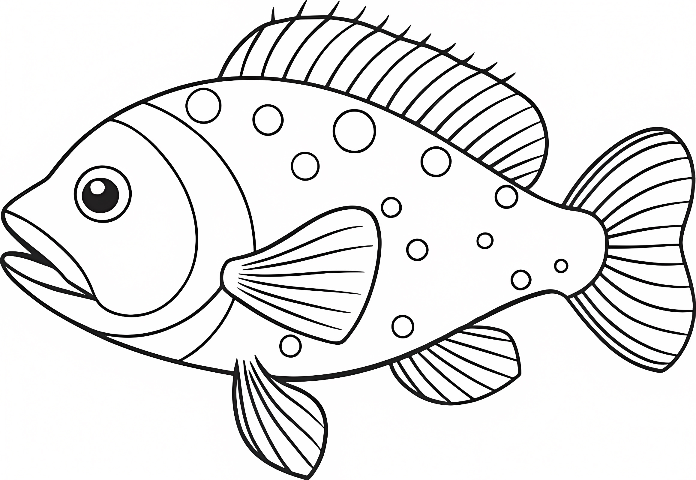 Poisson groupeur contour — Coloriage à imprimer gratuit