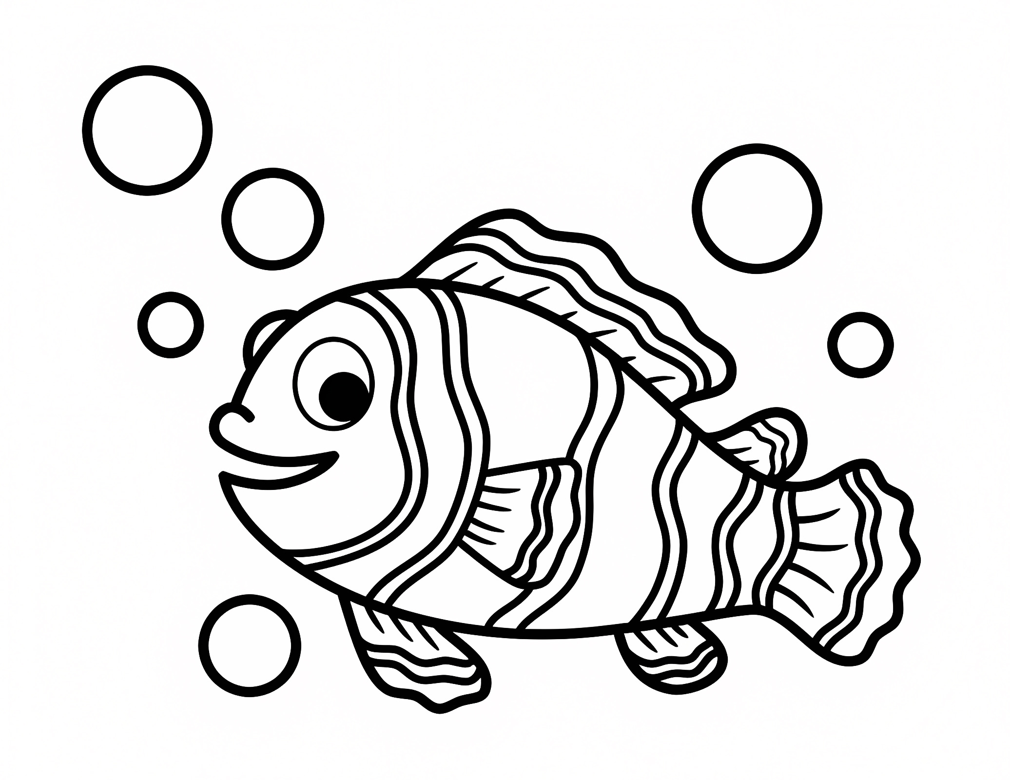 Poisson clown coloriage — Coloriage à imprimer gratuit