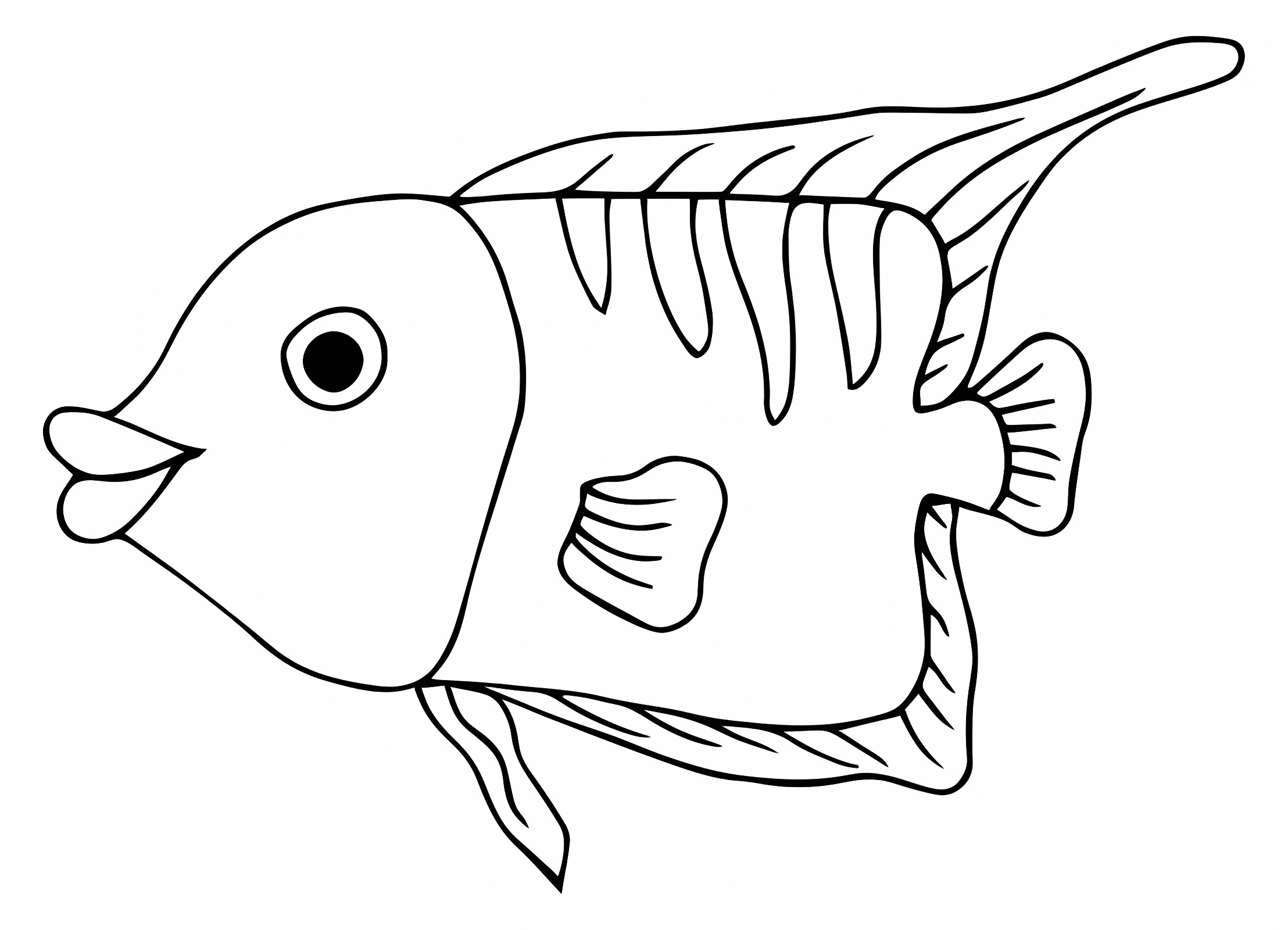 Poisson tropical mignon — Coloriage à imprimer gratuit