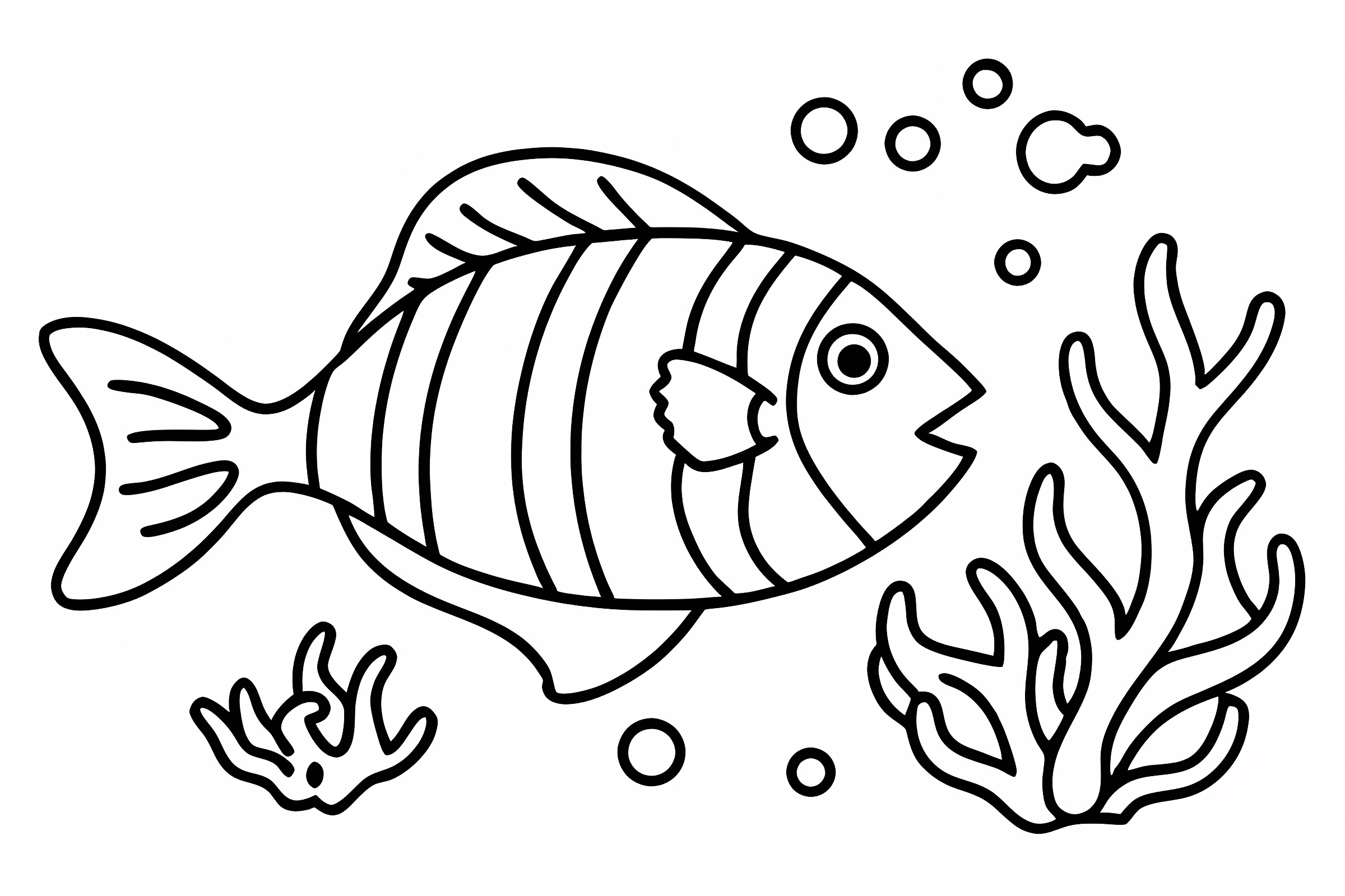 Poisson nage heureux — Coloriage à imprimer gratuit