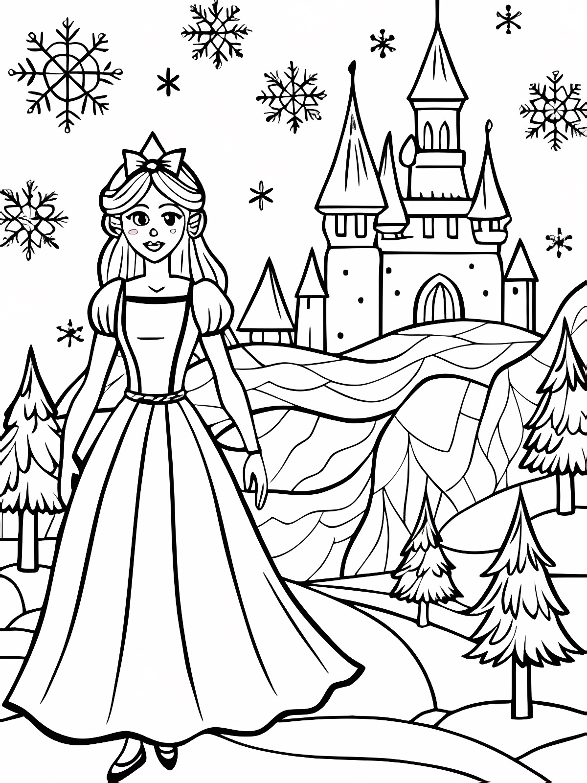 Belle princesse — Coloriage à imprimer gratuit